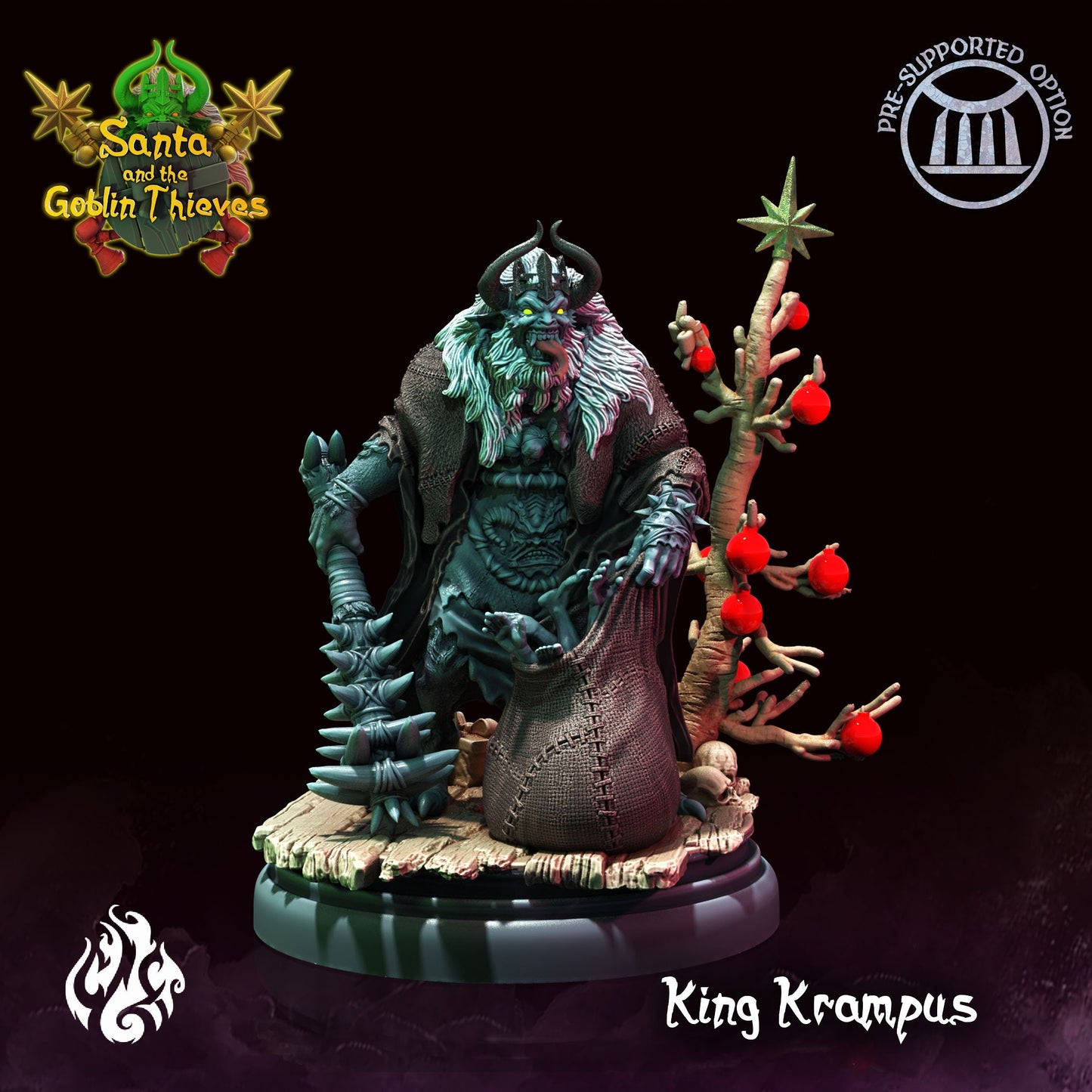 King Krampus Tabletop RPG Miniature | Santa & The Goblin Thieves Collection | Crippled God Foundry