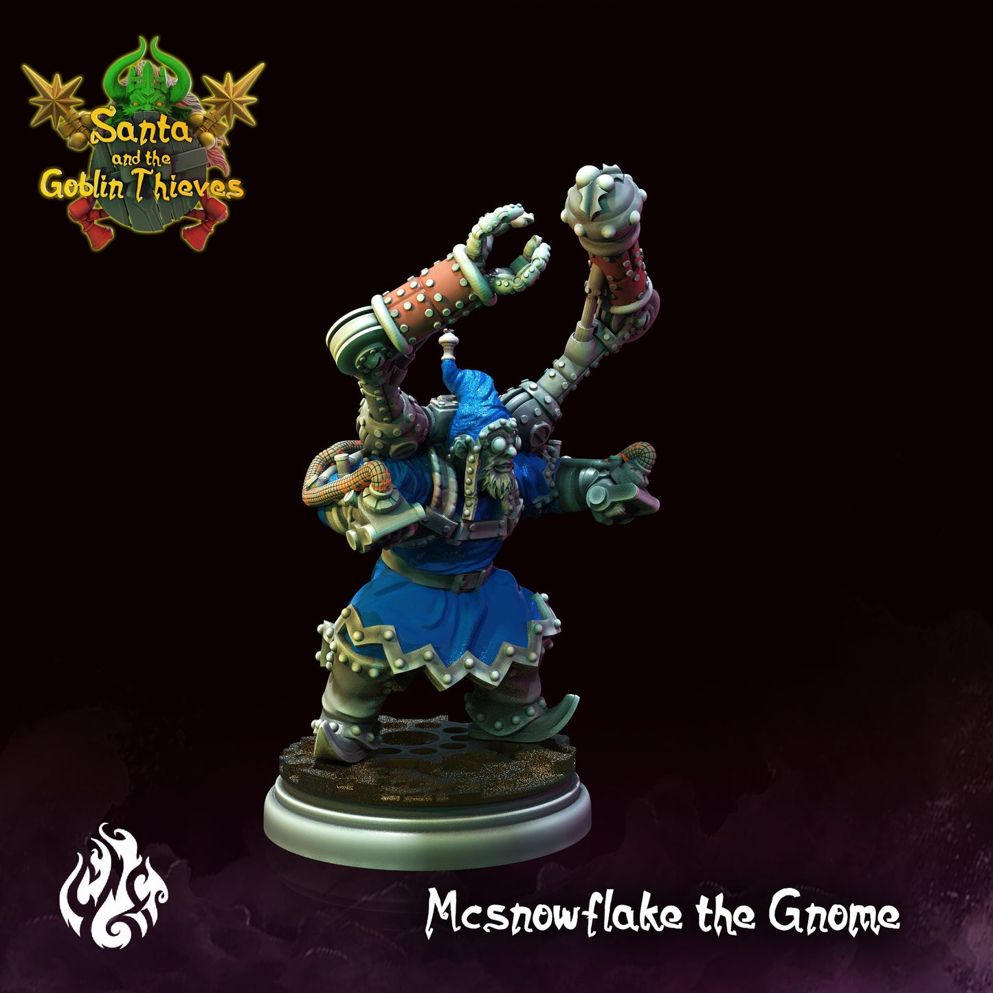 McSnowflake the Gnome Tabletop RPG Miniature | Santa & The Goblin Thieves Collection | Crippled God Foundry