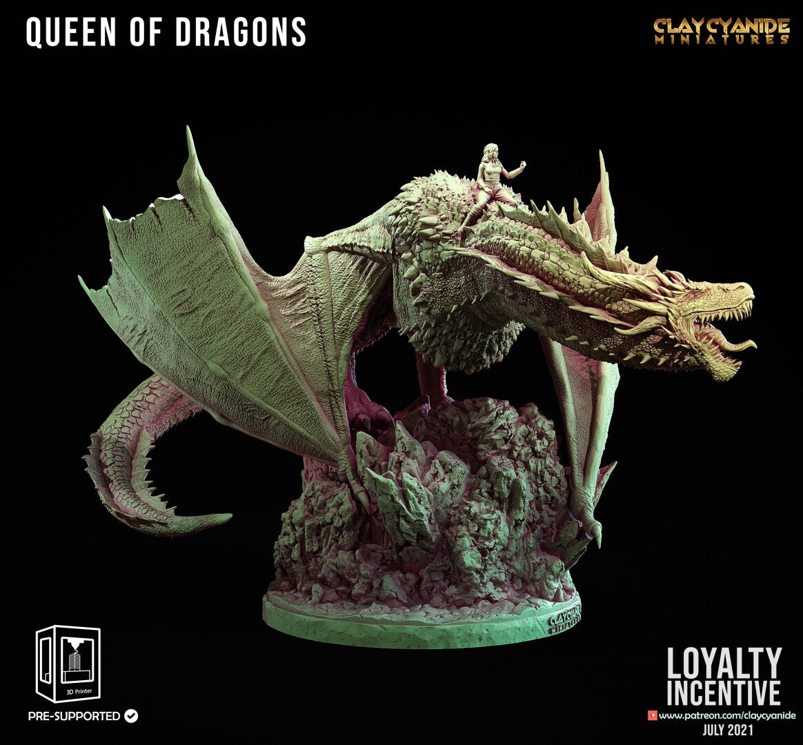 Queen of Dragons Giant Resin Miniature | Dragon Blood Collection | Clay Cyanide Miniatures