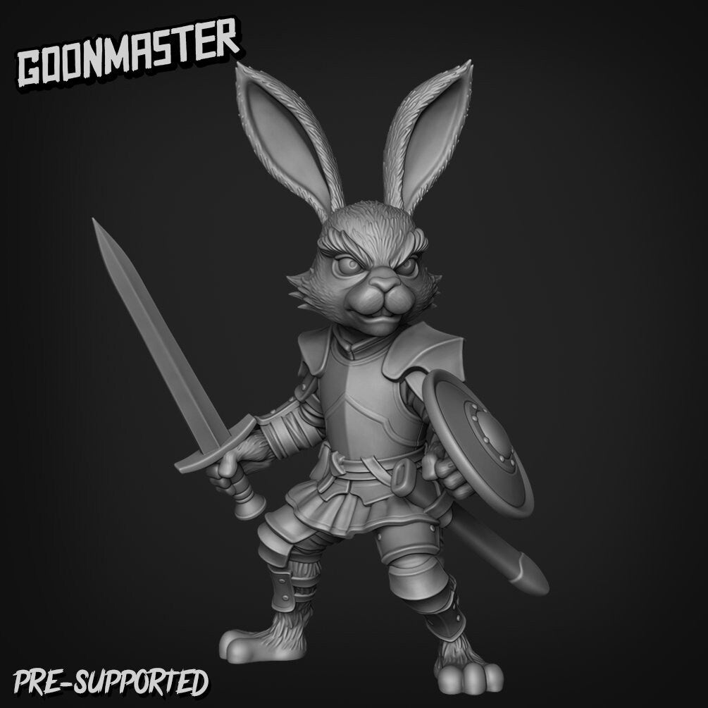 Rabbit Knights Resin Miniature Set | Bunny Brigands | Goon Master Games