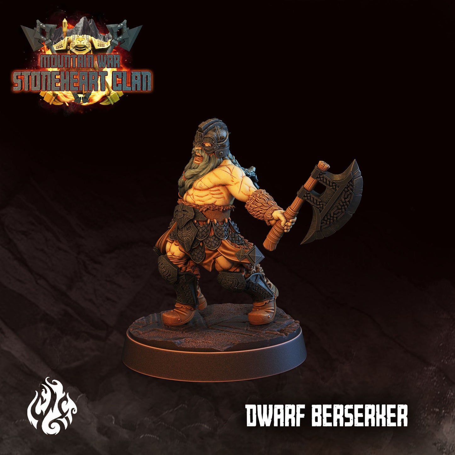 Dwarf Berserker Tabletop Miniature | Stoneheart Clan Collection | Crippled God Foundry