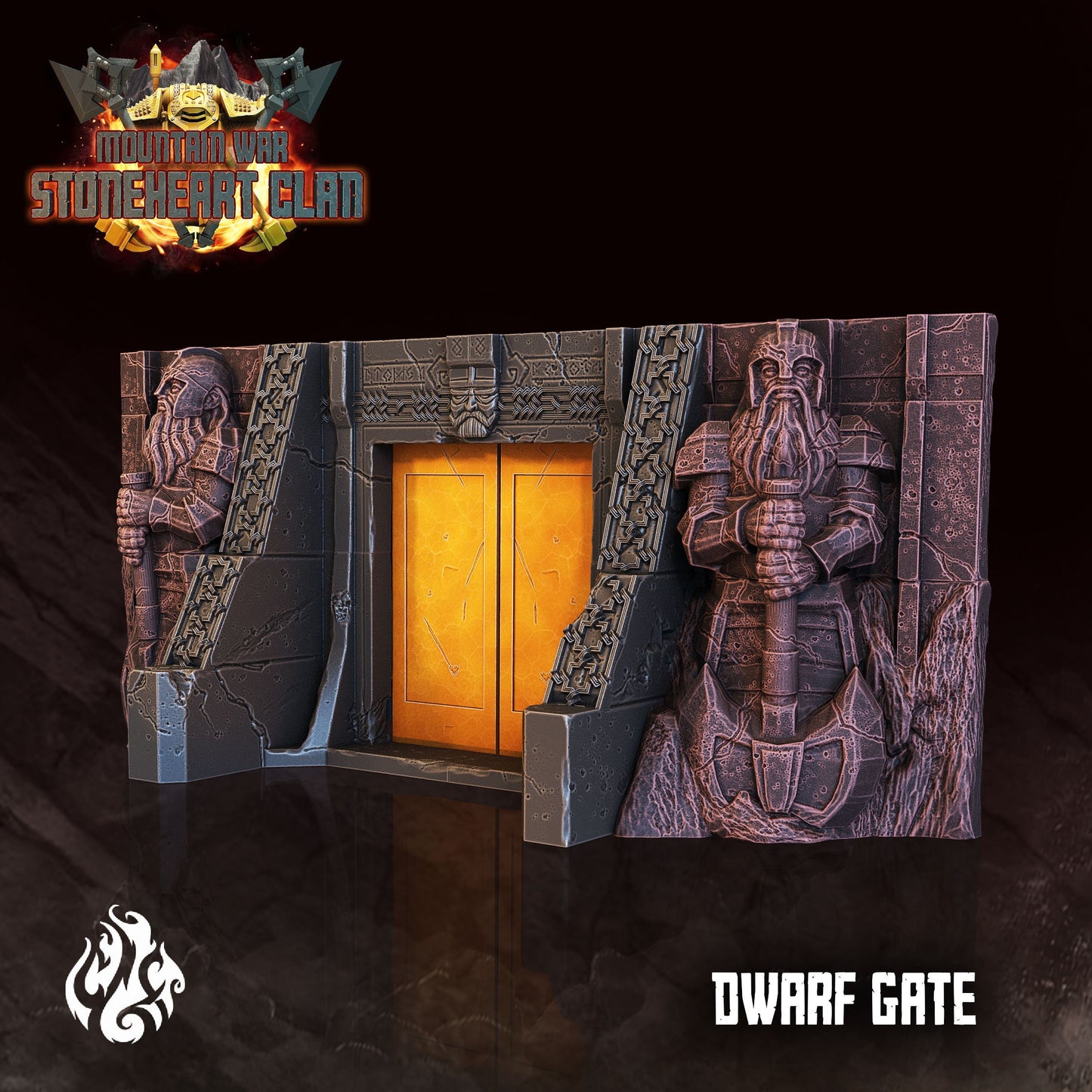 Dwarf Mine Gate Tabletop RPG Terrain | Stoneheart Clan Collection | Crippled God Foundry