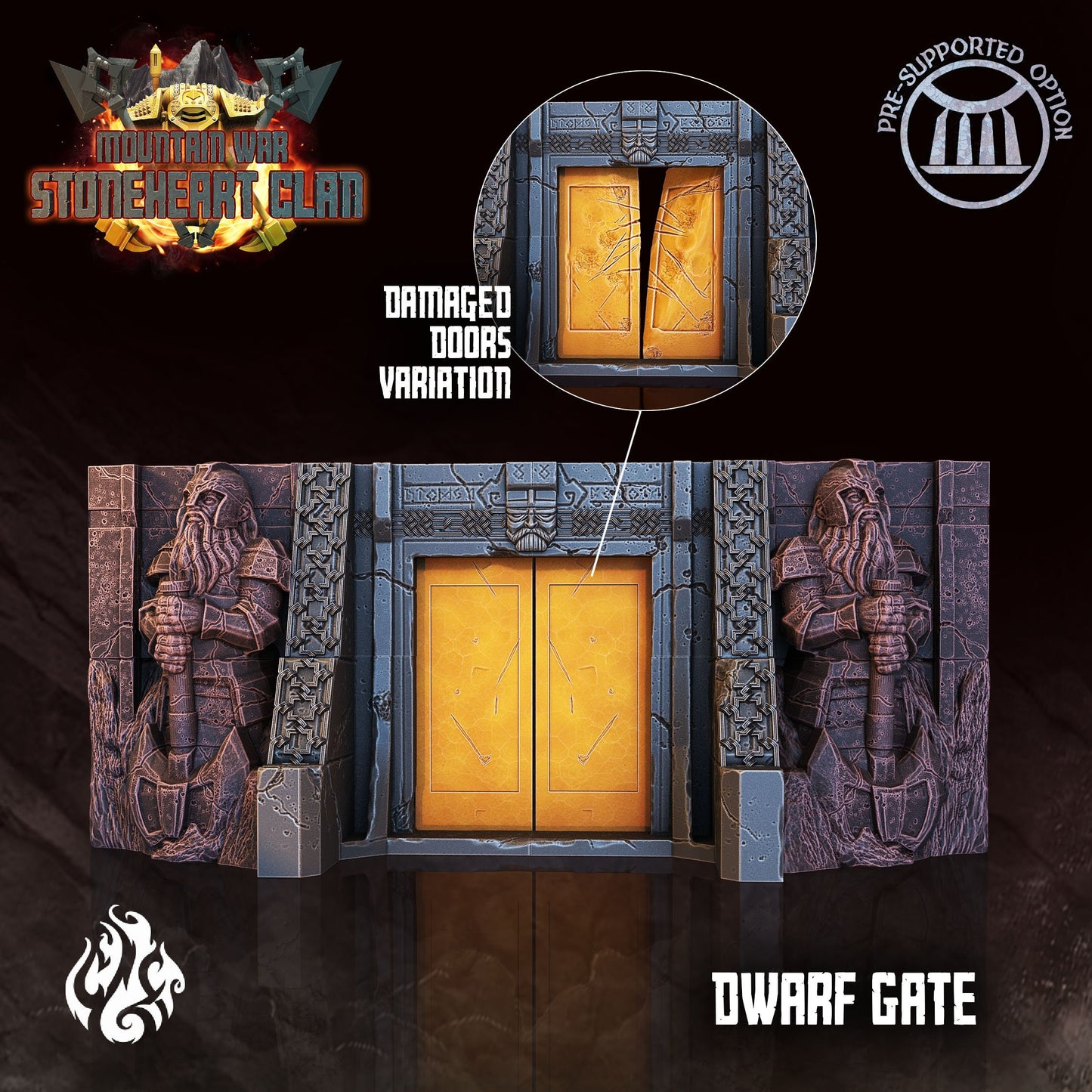 Dwarf Mine Gate Tabletop RPG Terrain | Stoneheart Clan Collection | Crippled God Foundry