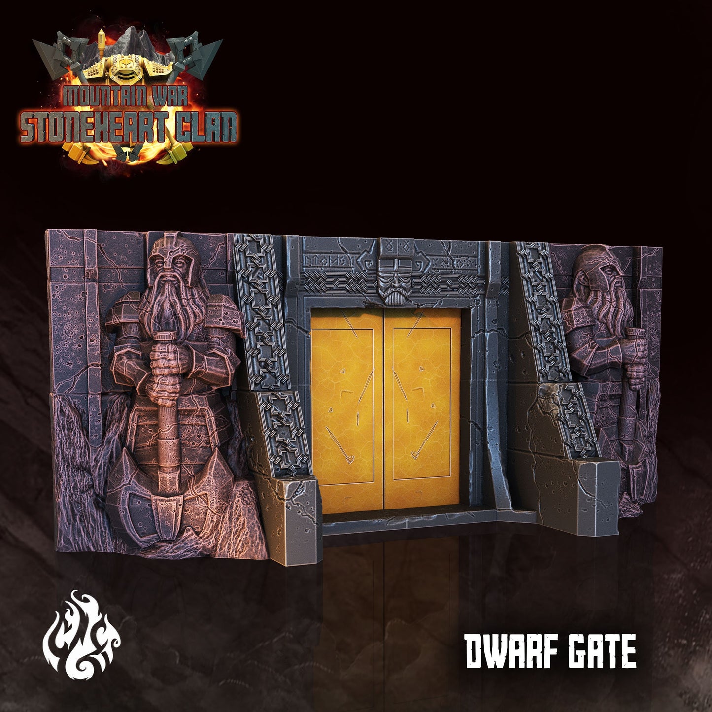 Dwarf Mine Gate Tabletop RPG Terrain | Stoneheart Clan Collection | Crippled God Foundry