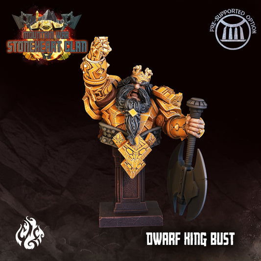 Dwarf King Bust Tabletop RPG Miniature | Stoneheart Clan Collection | Crippled God Foundry