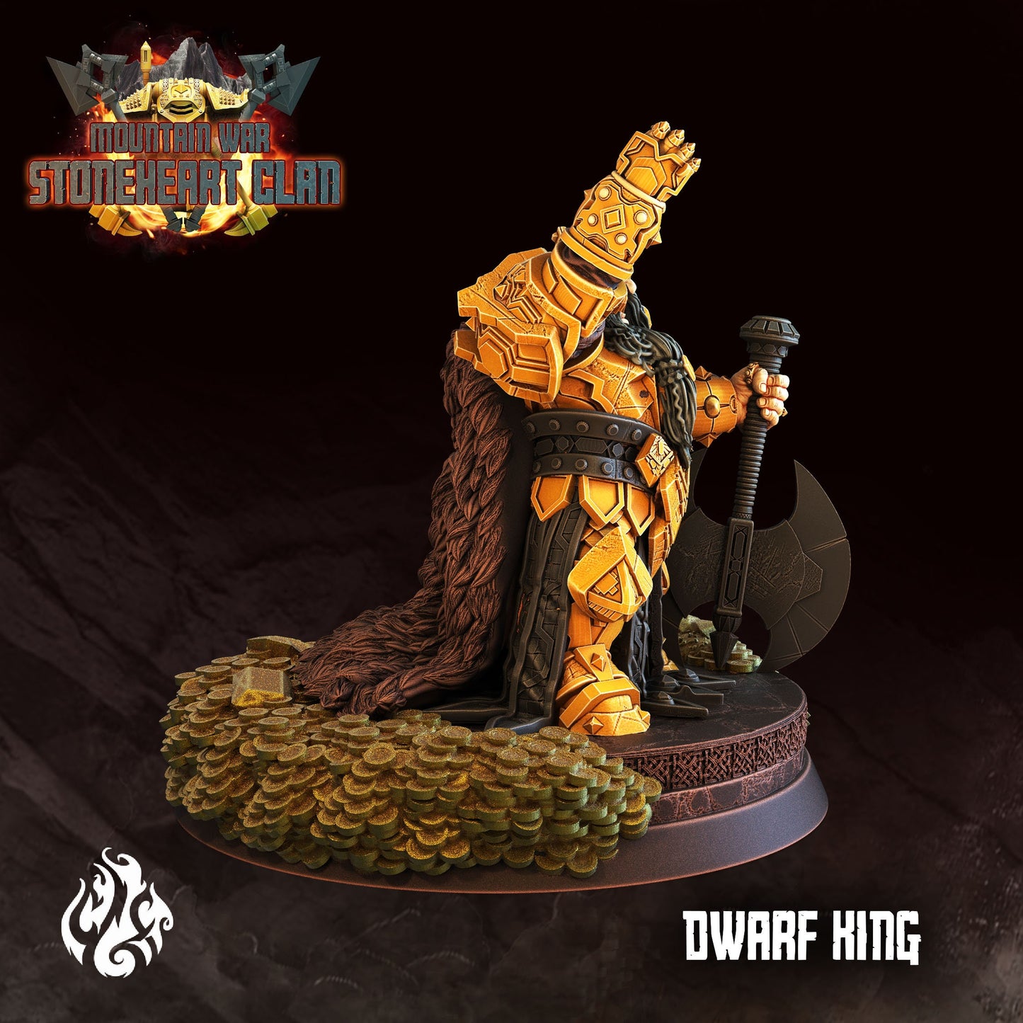 Dwarf King Tabletop RPG Miniature | Stoneheart Clan Collection | Crippled God Foundry