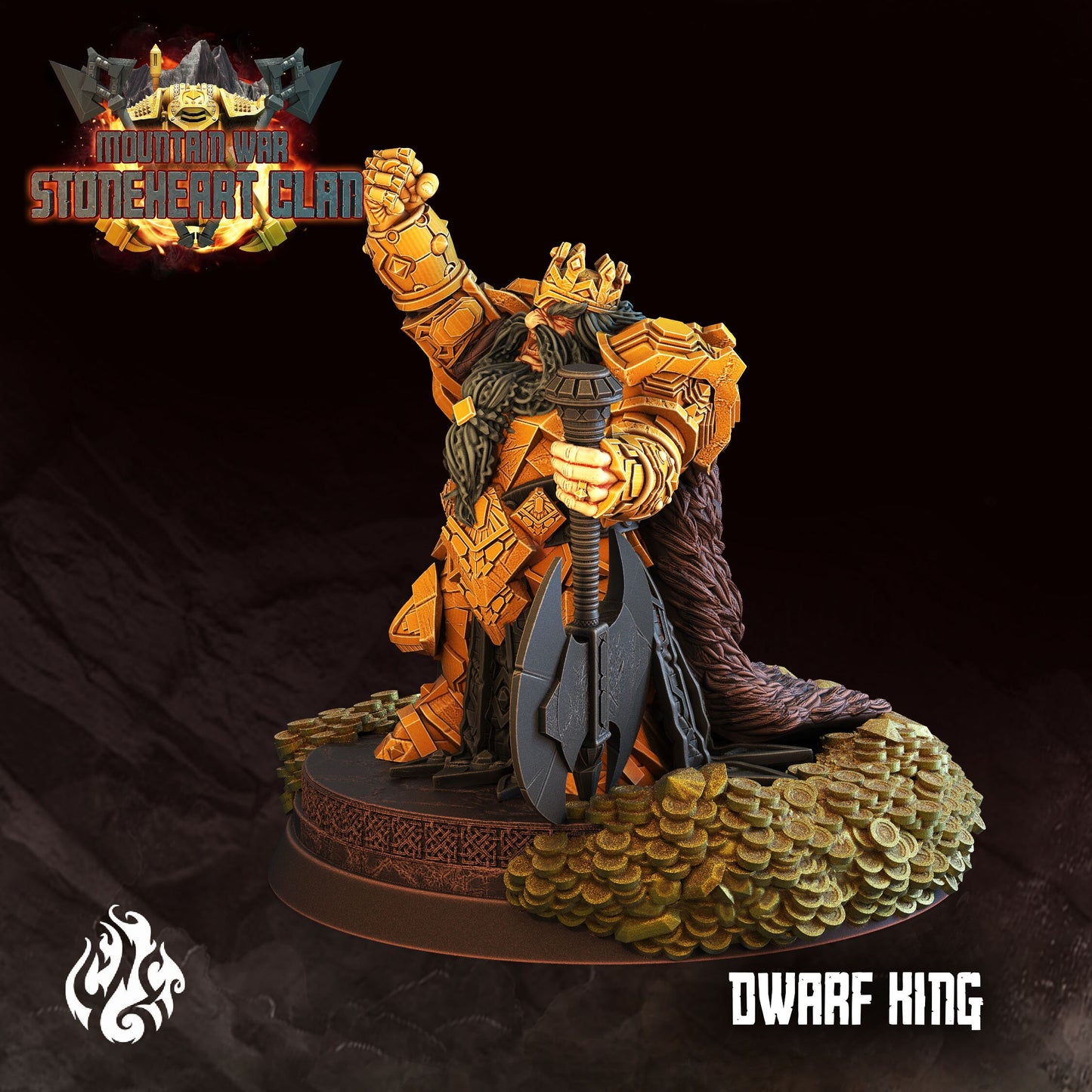 Dwarf King Tabletop RPG Miniature | Stoneheart Clan Collection | Crippled God Foundry