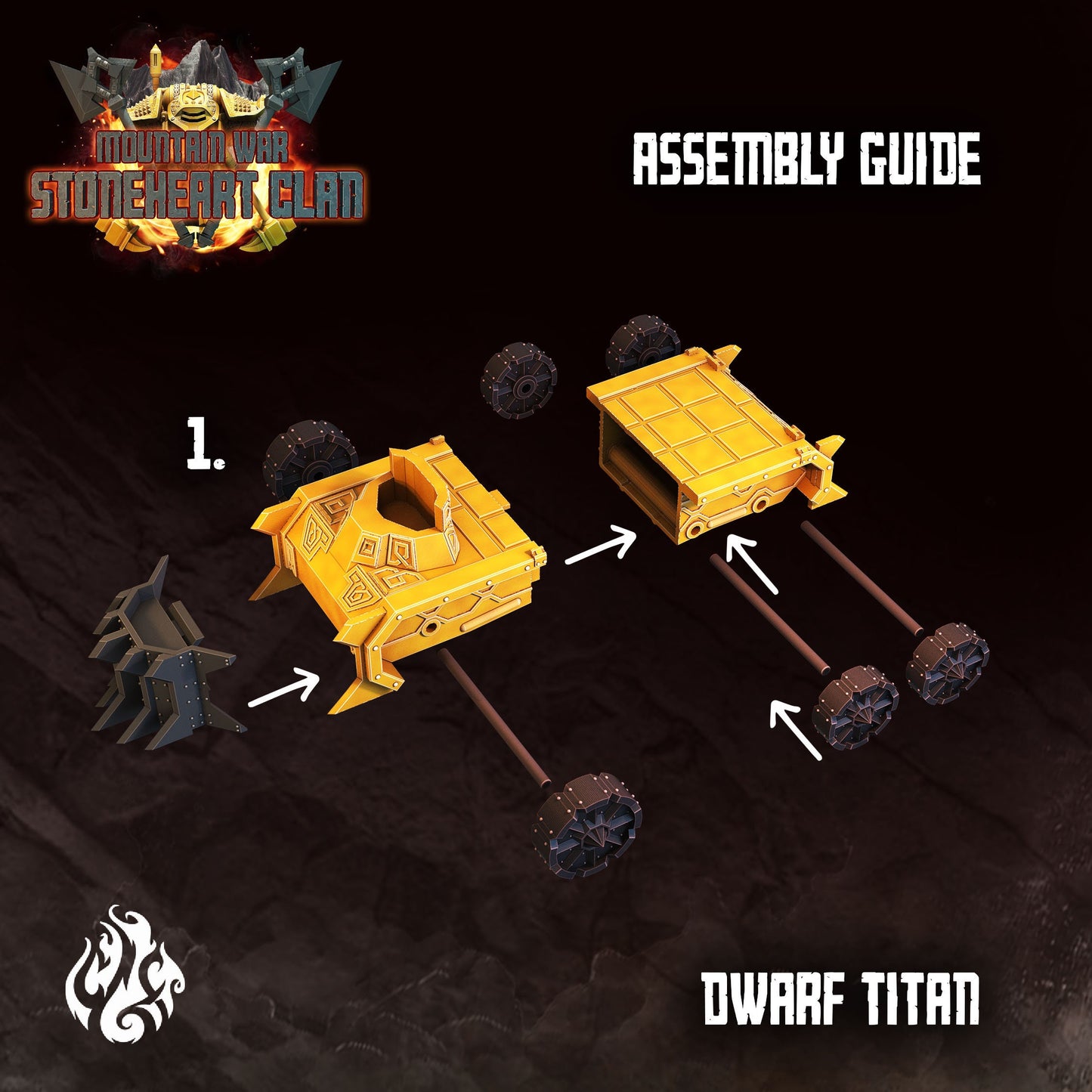 Dwarf Titan Siege Machine Tabletop RPG Miniature | Stoneheart Clan Collection | Crippled God Foundry