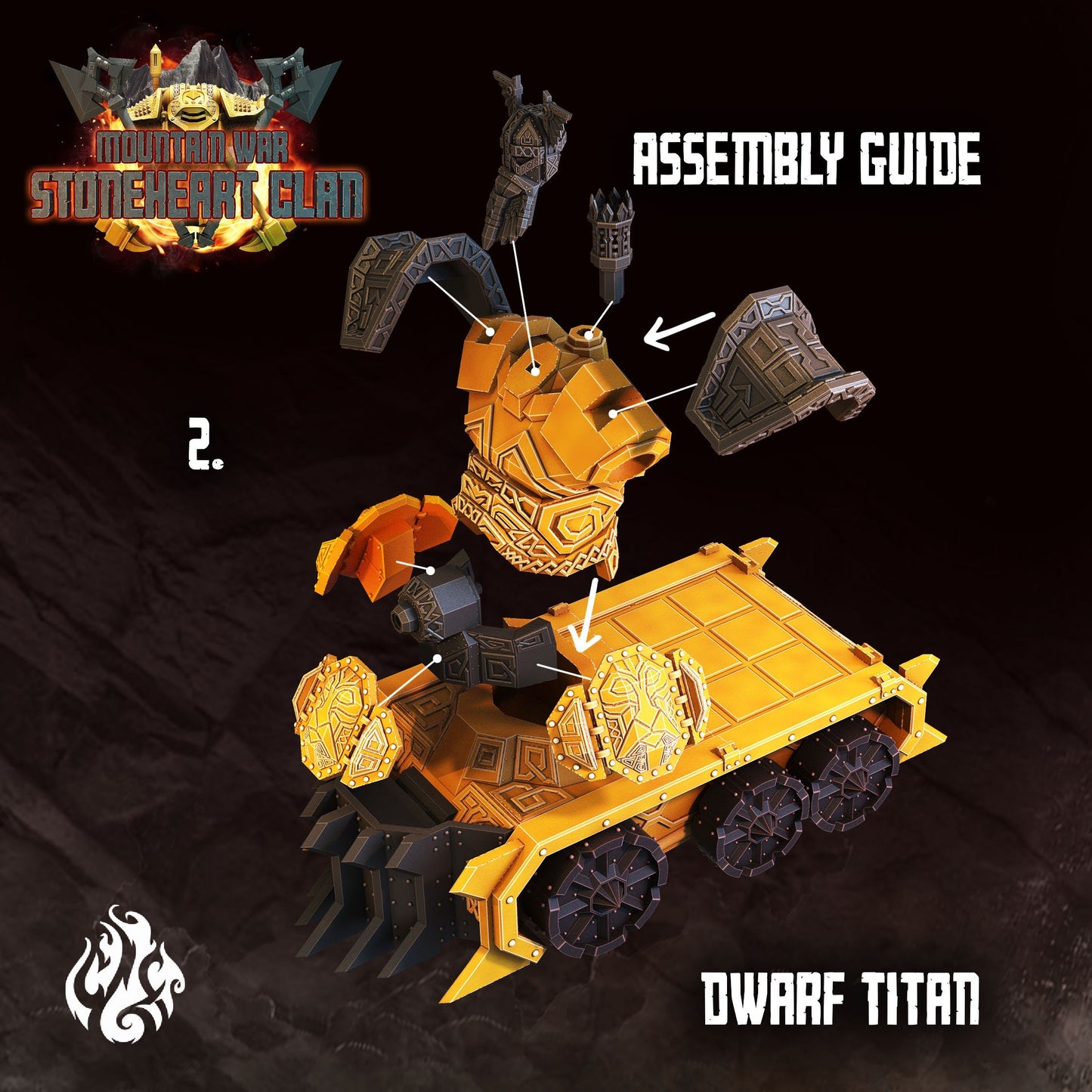 Dwarf Titan Siege Machine Tabletop RPG Miniature | Stoneheart Clan Collection | Crippled God Foundry