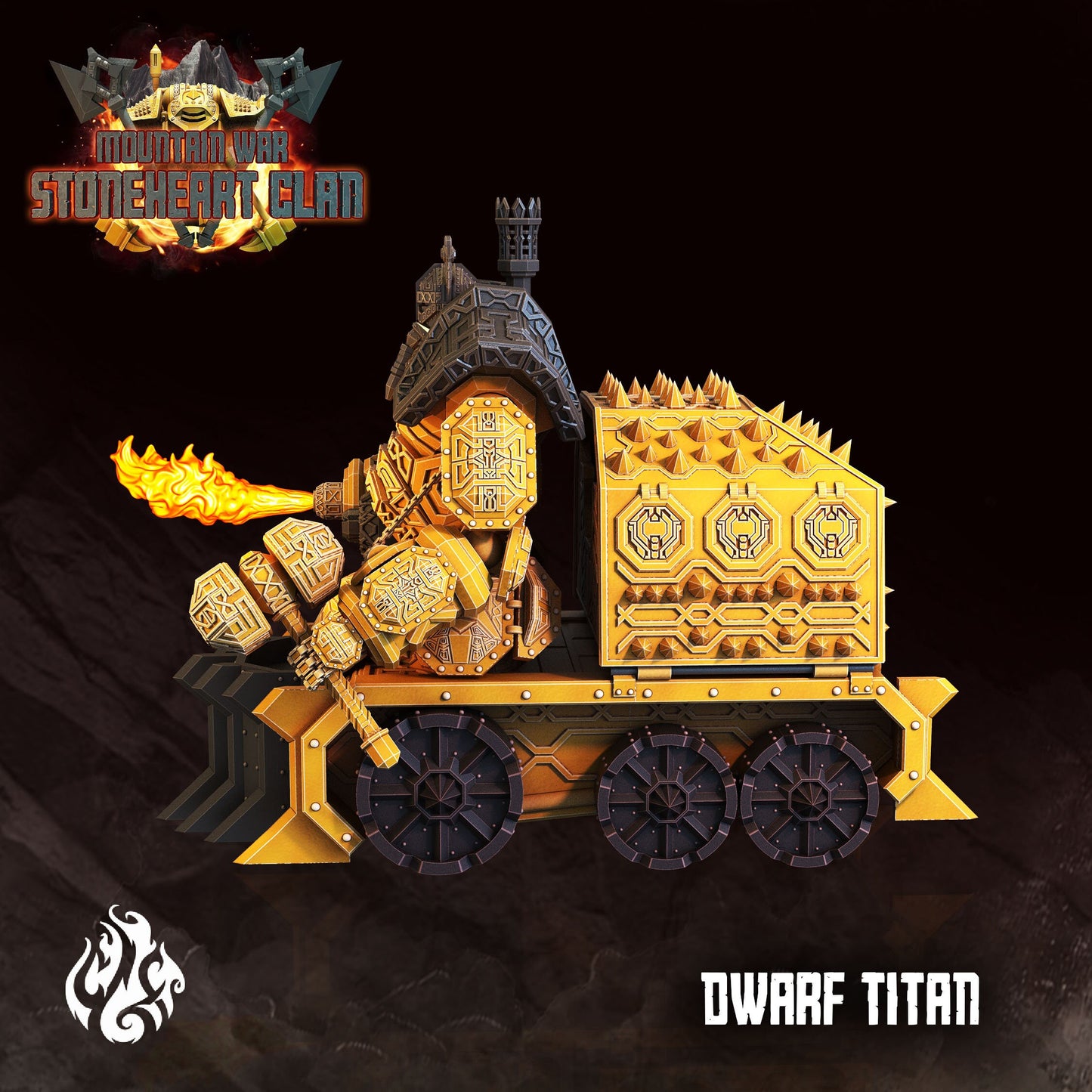 Dwarf Titan Siege Machine Tabletop RPG Miniature | Stoneheart Clan Collection | Crippled God Foundry