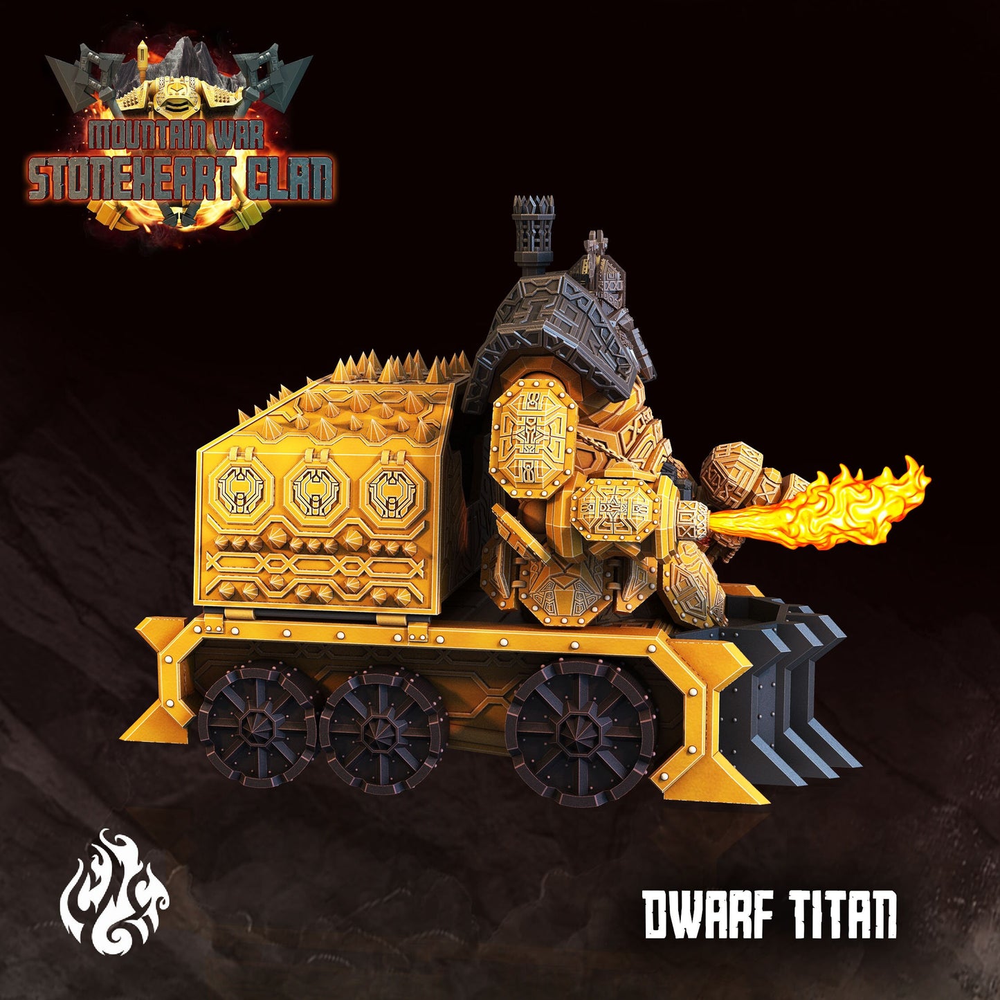 Dwarf Titan Siege Machine Tabletop RPG Miniature | Stoneheart Clan Collection | Crippled God Foundry