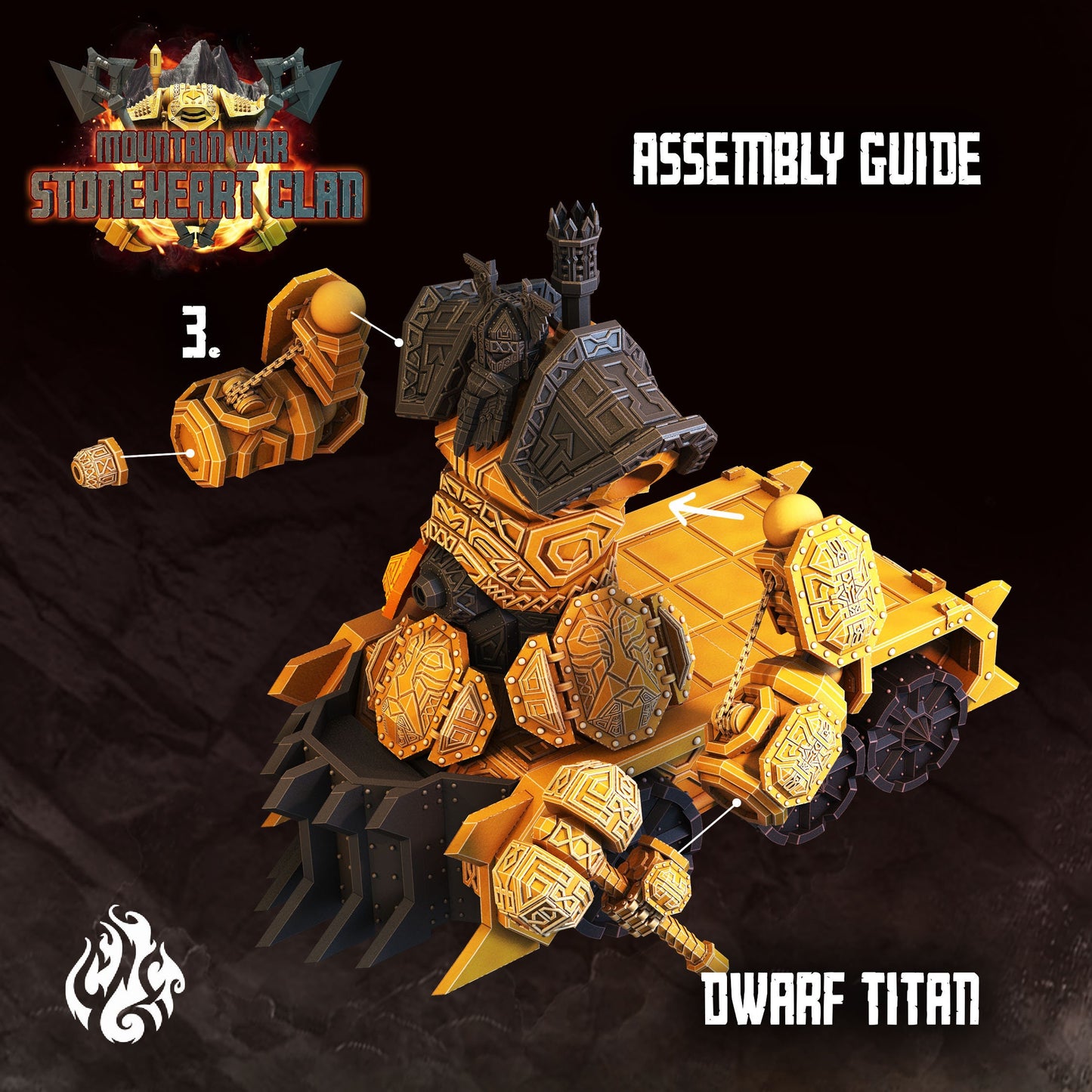 Dwarf Titan Siege Machine Tabletop RPG Miniature | Stoneheart Clan Collection | Crippled God Foundry