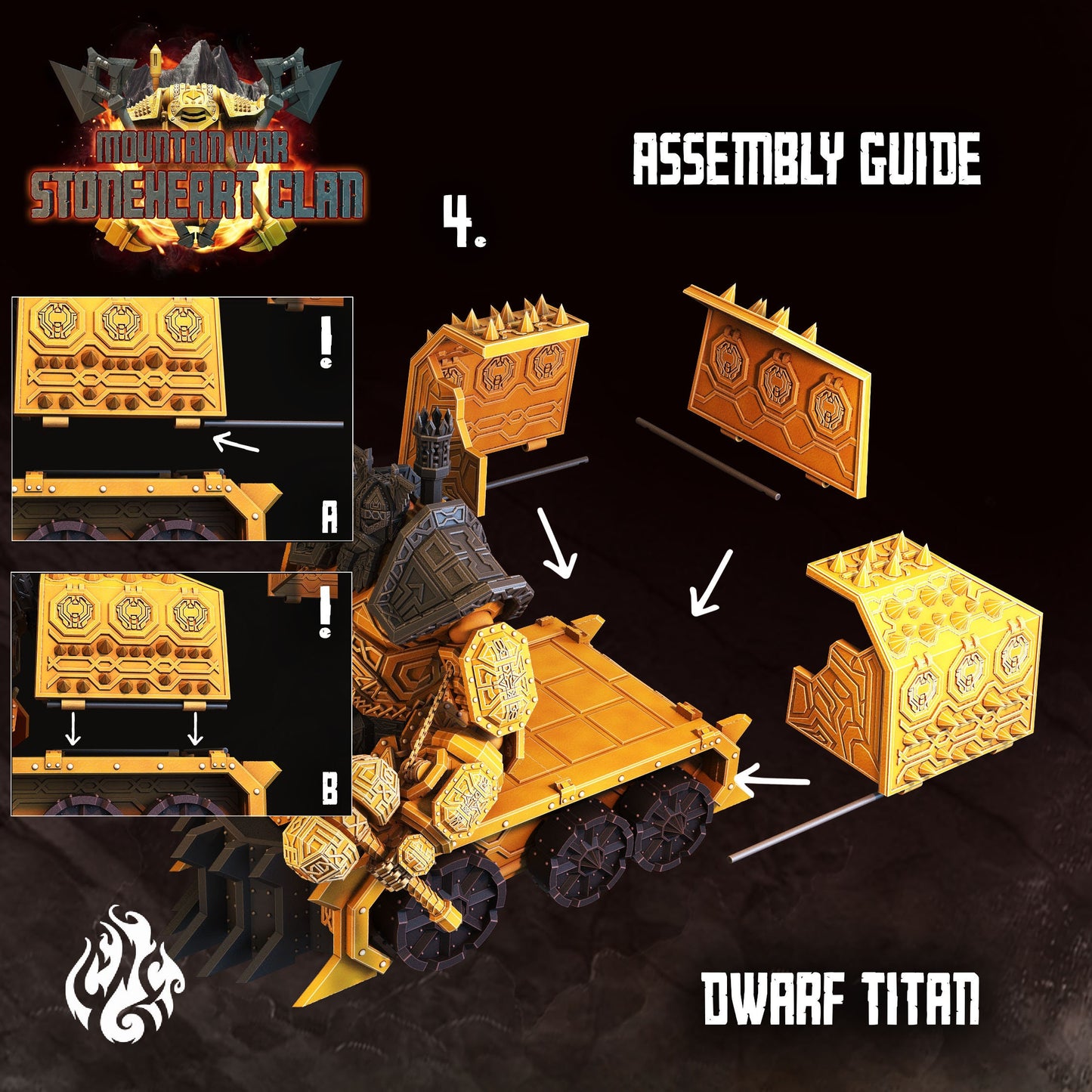 Dwarf Titan Siege Machine Tabletop RPG Miniature | Stoneheart Clan Collection | Crippled God Foundry