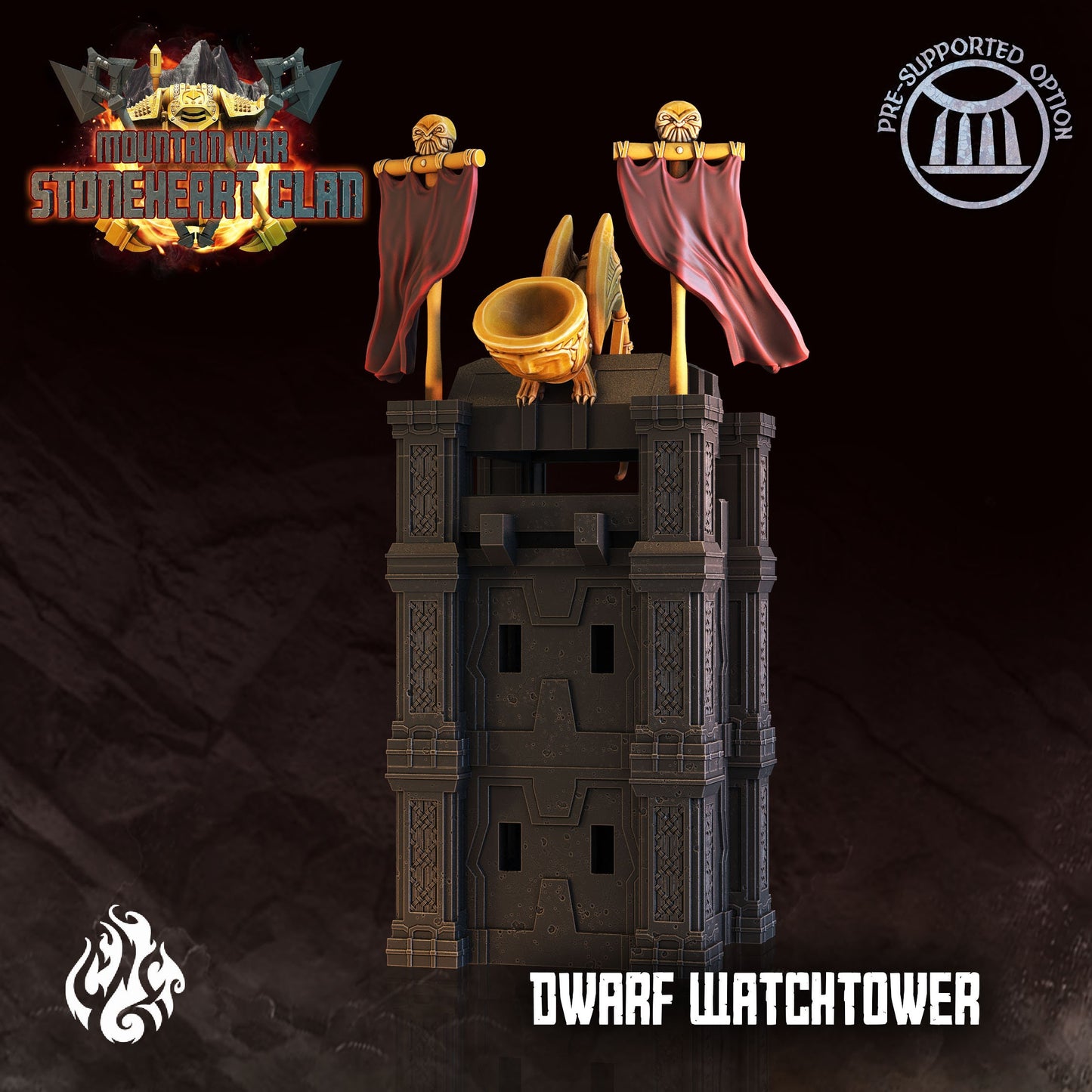 Dwarf Watchtower Tabletop RPG Miniature Terrain | Stoneheart Clan Collection | Crippled God Foundry