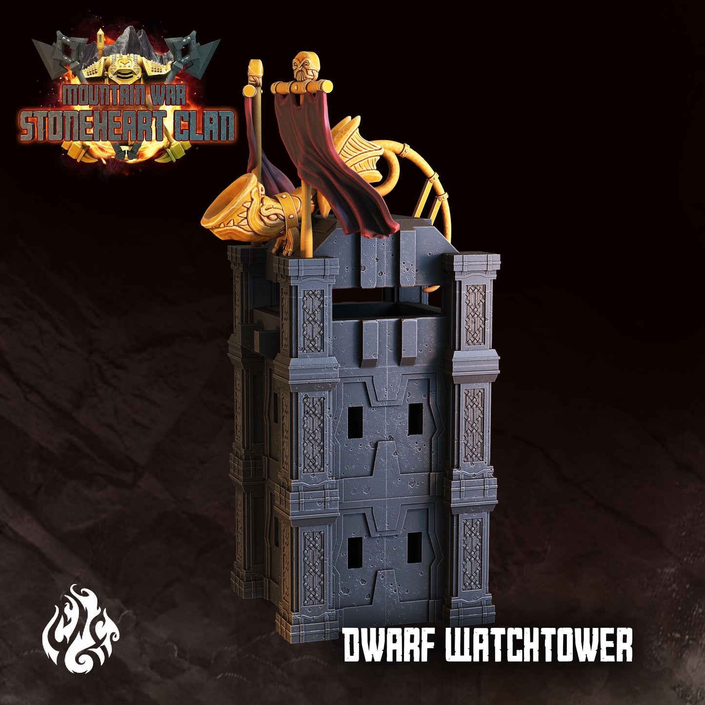 Dwarf Watchtower Tabletop RPG Miniature Terrain | Stoneheart Clan Collection | Crippled God Foundry