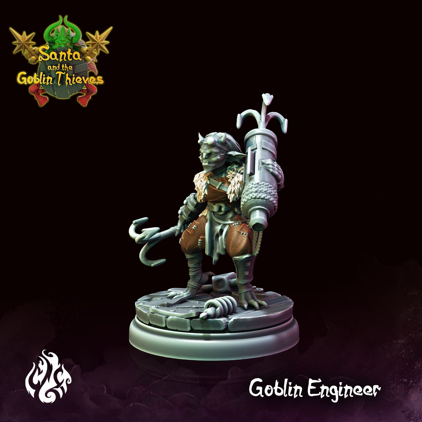 Goblin Engineer Tabletop RPG Miniature | Santa & The Goblin Thieves Collection | Crippled God Foundry