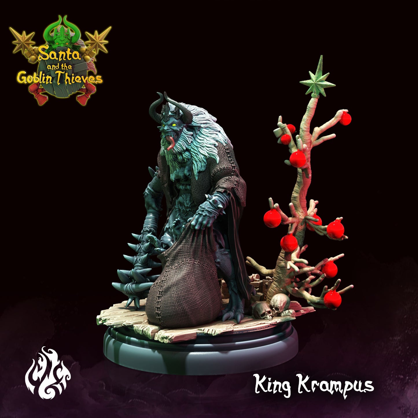 King Krampus Tabletop RPG Miniature | Santa & The Goblin Thieves Collection | Crippled God Foundry