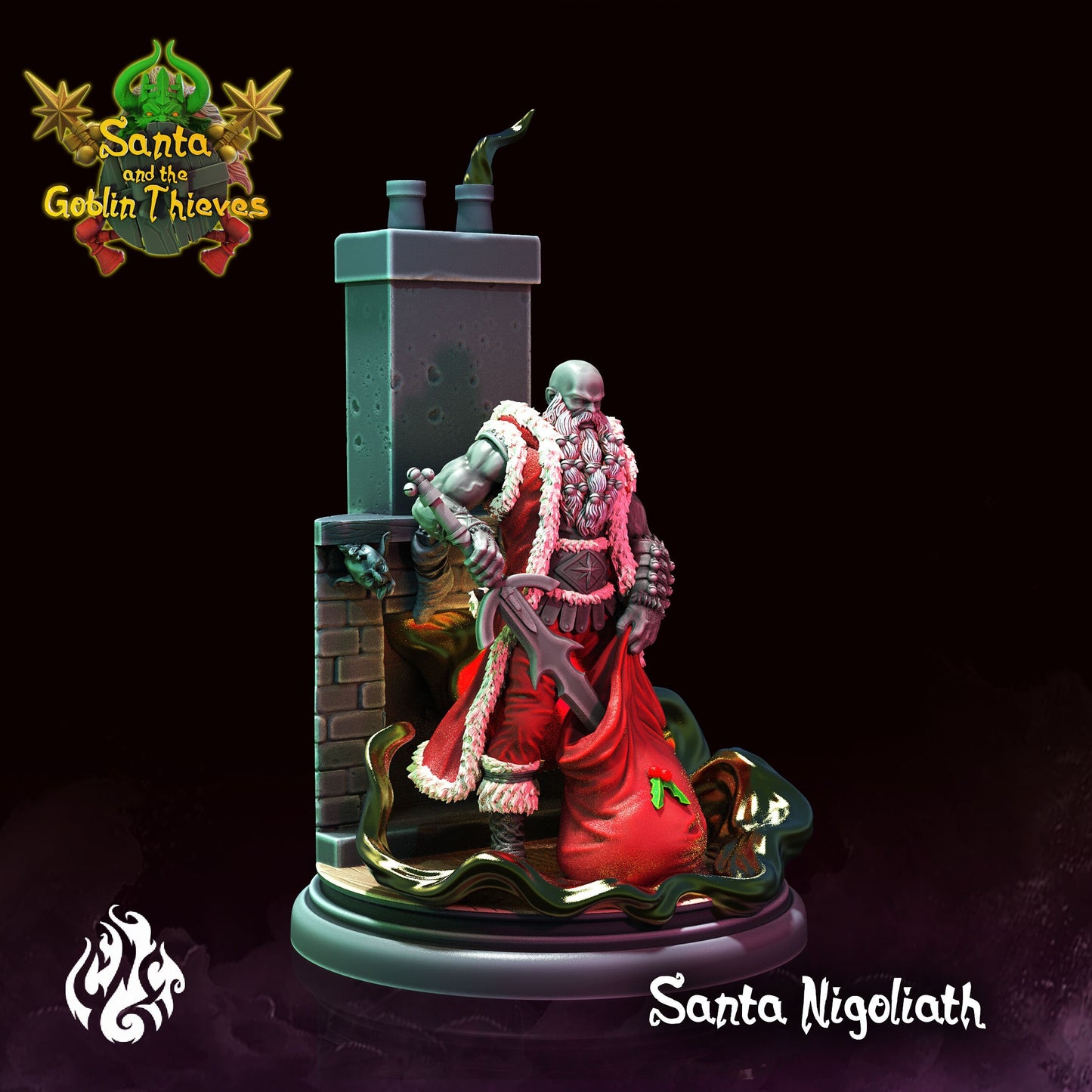 Santa Nigoliath Tabletop RPG Miniature | Santa & The Goblin Thieves Collection | Crippled God Foundry