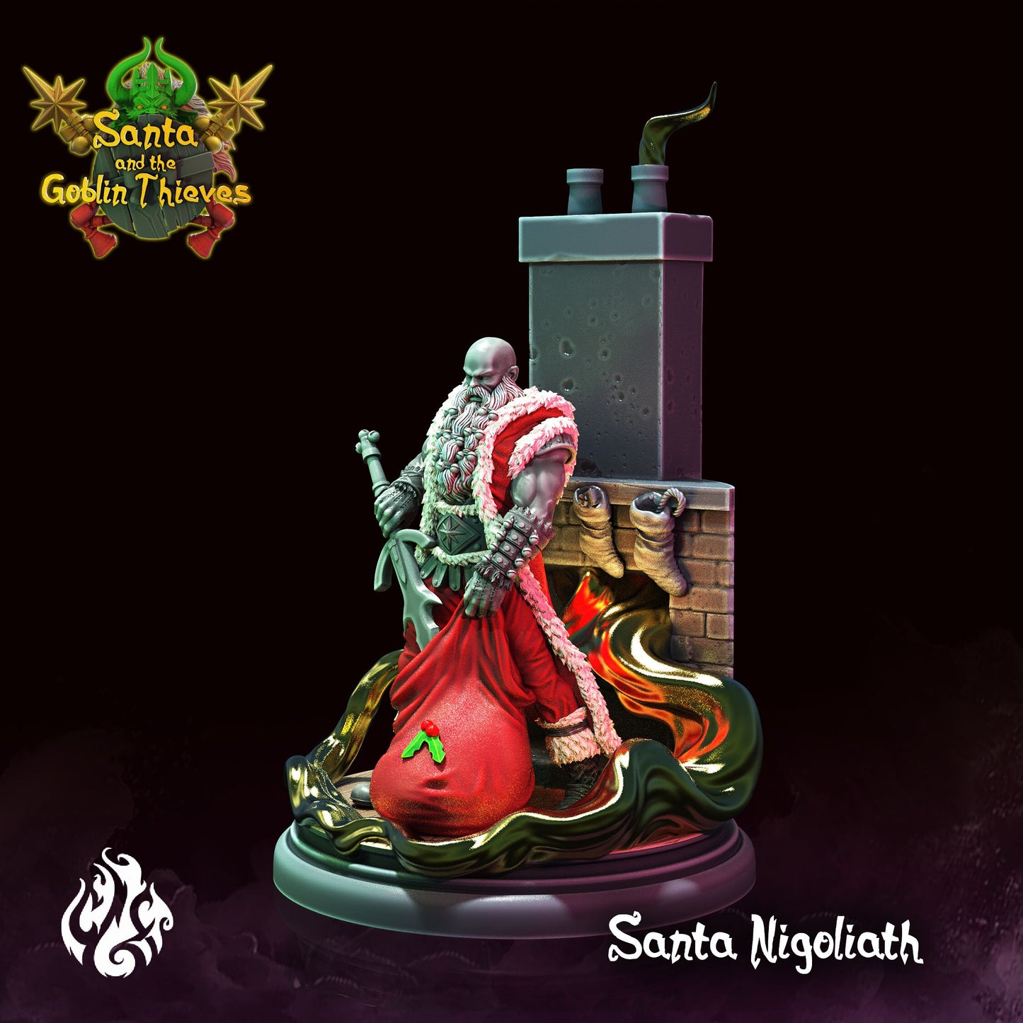 Santa Nigoliath Tabletop RPG Miniature | Santa & The Goblin Thieves Collection | Crippled God Foundry