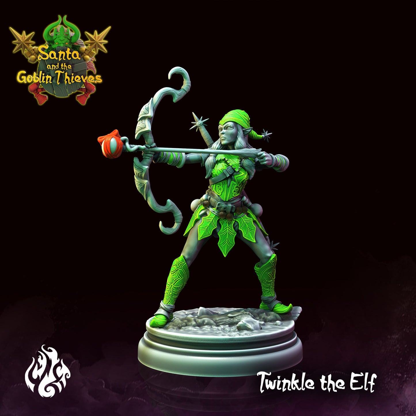 Twinkle the Elf Tabletop RPG Miniature | Santa & The Goblin Thieves Collection | Crippled God Foundry