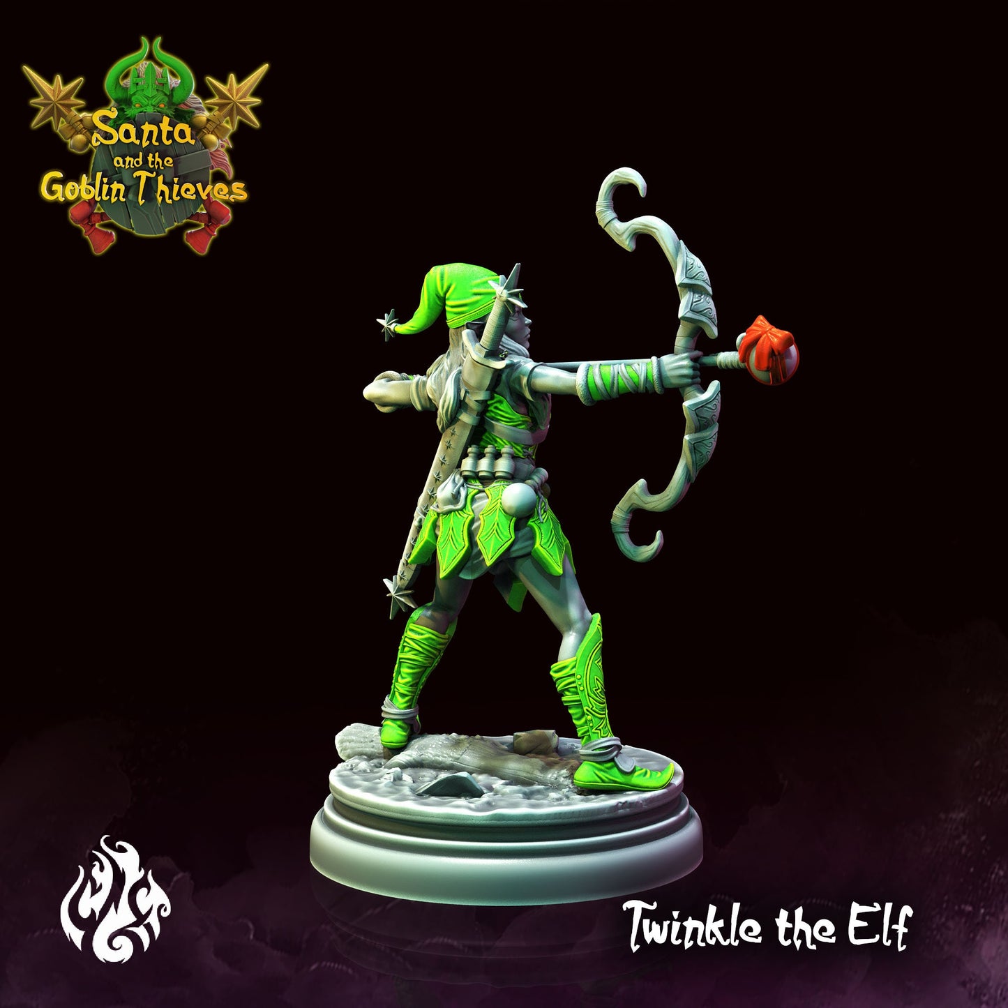 Twinkle the Elf Tabletop RPG Miniature | Santa & The Goblin Thieves Collection | Crippled God Foundry