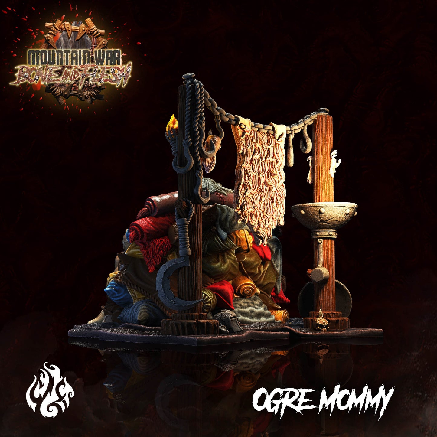 Ogre Mommy Tabletop RPG Miniature | Mountain War: Bone and Flesh Collection | Crippled God Foundry