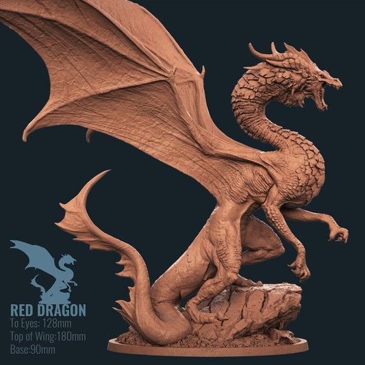 Red Dragon Resin RPG Miniature | Print My Minis | World of Dragons