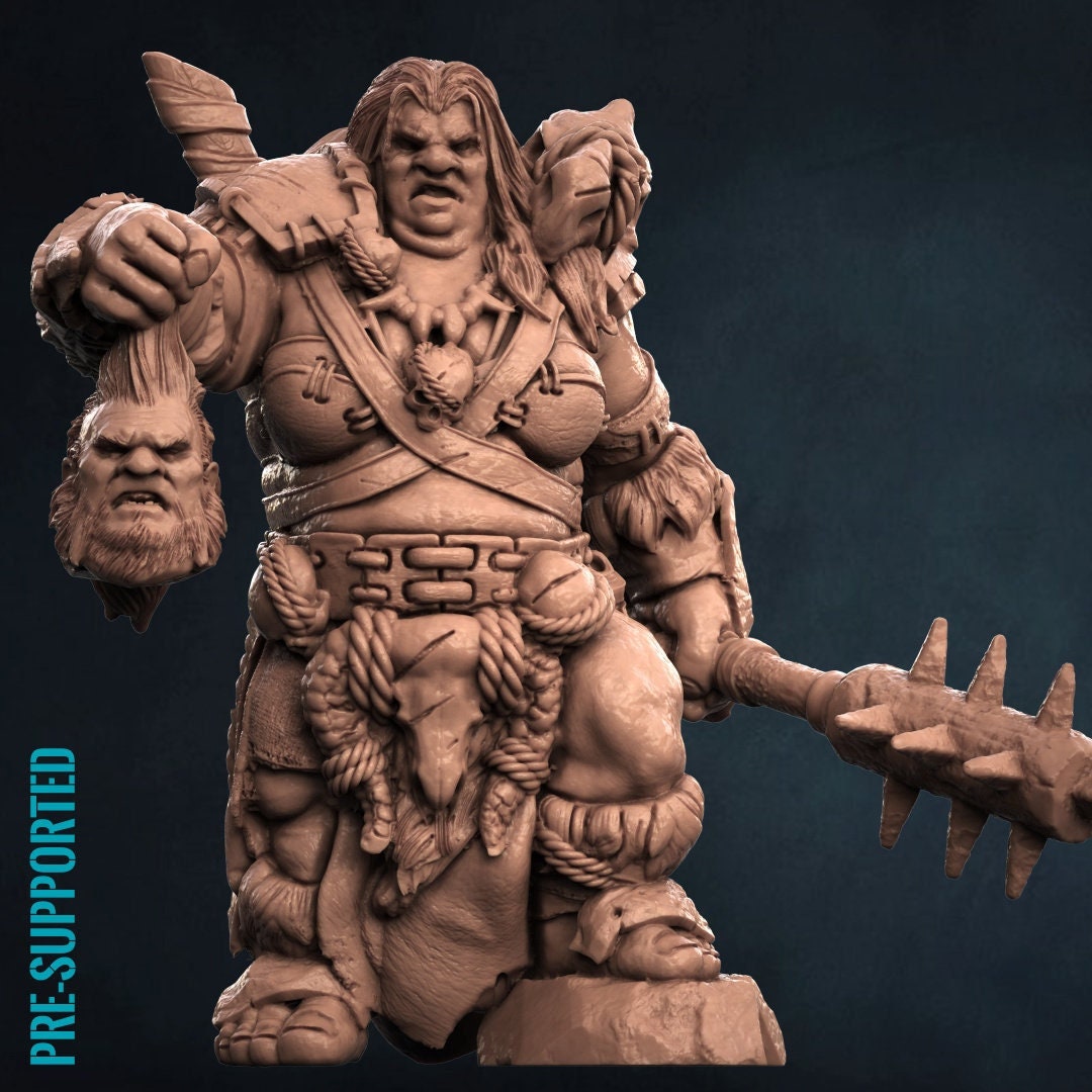 Ogre War Boss Resin Tabletop RPG Miniature | Print My Minis | Ogres