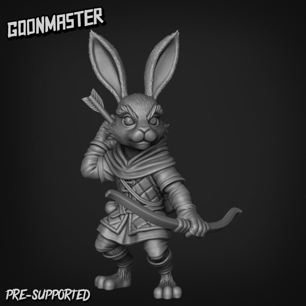 Rabbit Archers Resin Miniature Set | Bunny Brigands | Goon Master Games