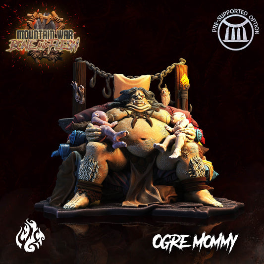 Ogre Mommy Tabletop RPG Miniature | Mountain War: Bone and Flesh Collection | Crippled God Foundry