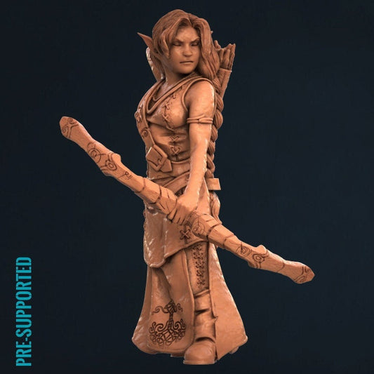 Young Wood Elf Archer Tabletop RPG Miniature Set | Print My Minis | Elves