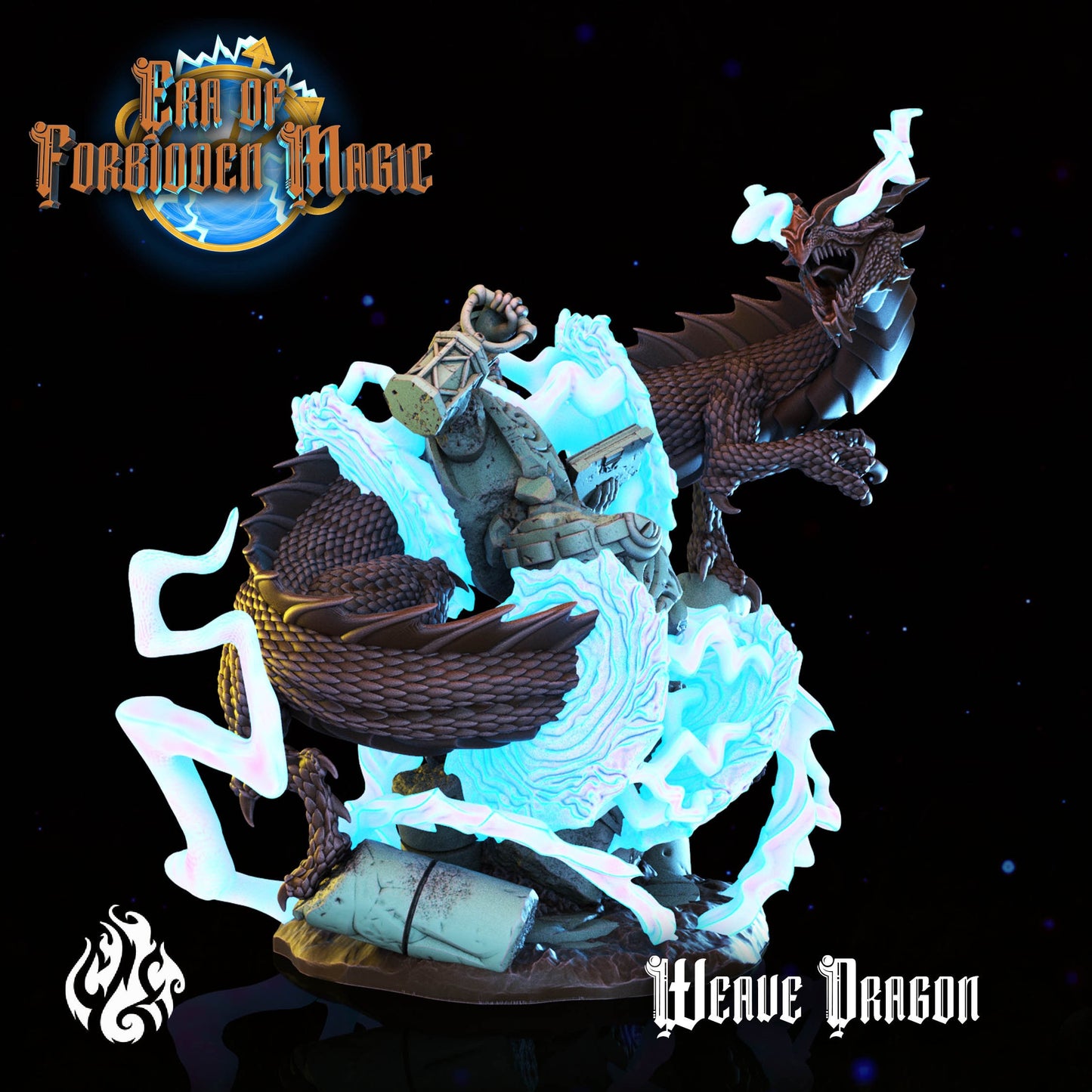 Weave Dragon Tabletop RPG Miniature | Era Of Forgotten Magic Collection | Crippled God Foundry