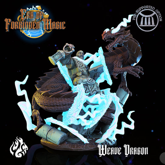 Weave Dragon Tabletop RPG Miniature | Era Of Forgotten Magic Collection | Crippled God Foundry