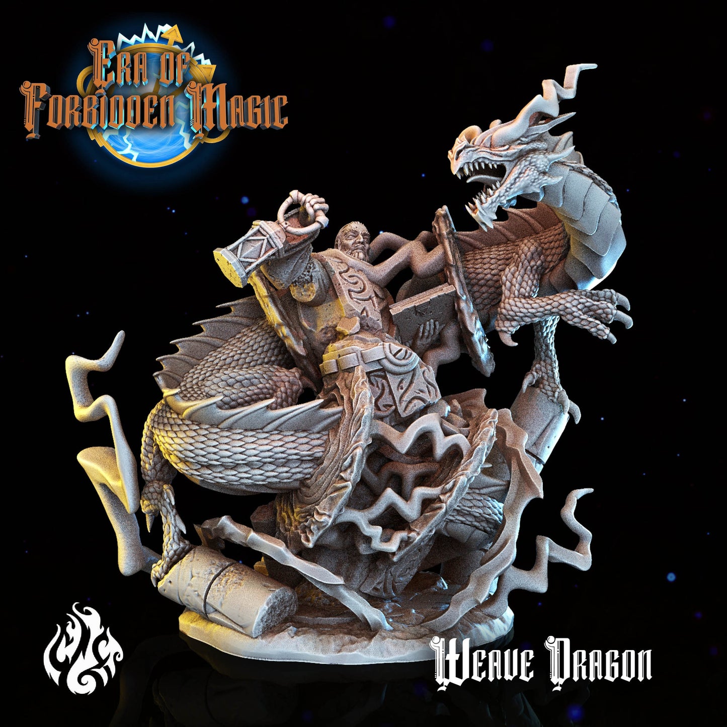 Weave Dragon Tabletop RPG Miniature | Era Of Forgotten Magic Collection | Crippled God Foundry