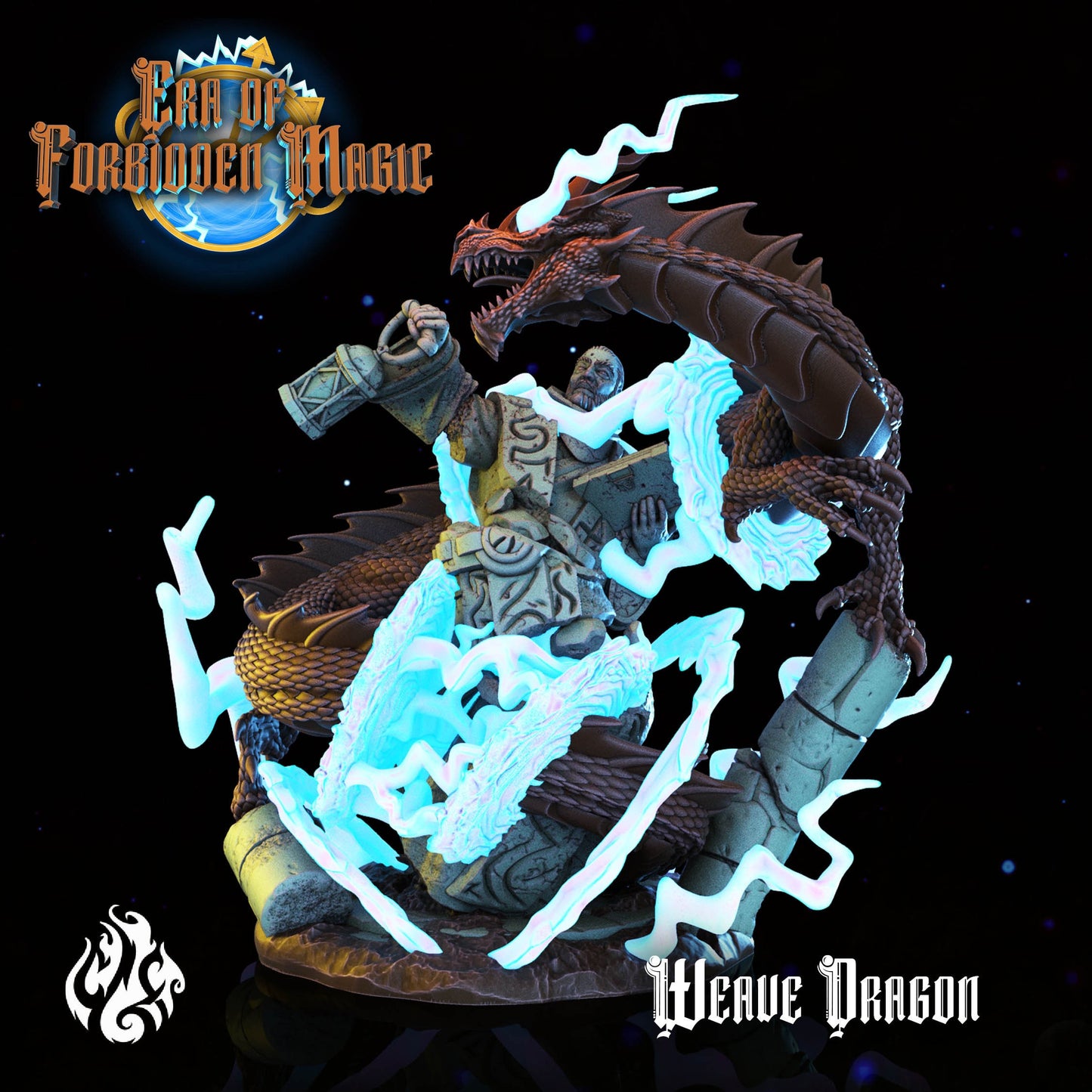 Weave Dragon Tabletop RPG Miniature | Era Of Forgotten Magic Collection | Crippled God Foundry