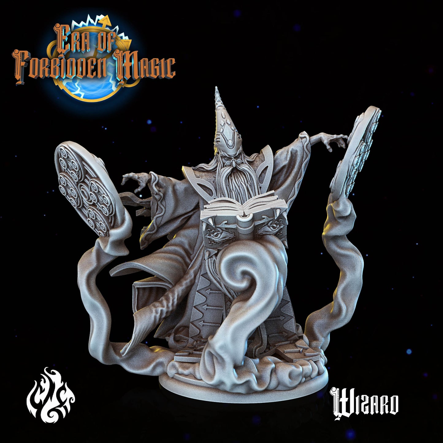 Wizard Tabletop RPG Miniature | Era Of Forgotten Magic Collection | Crippled God Foundry