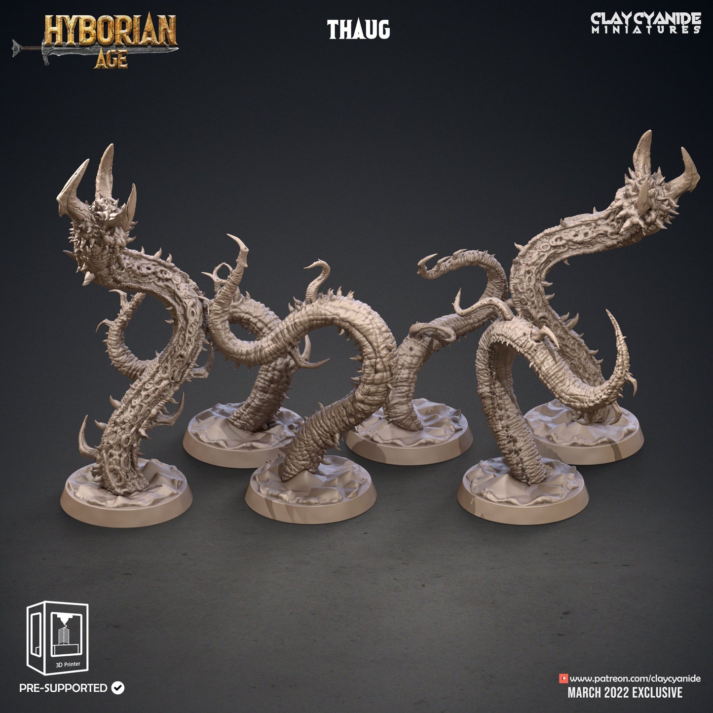 Thaug the Great Old One Resin Miniature | Hyborian Age Series RPG Tabletop | Clay Cyanide Miniatures