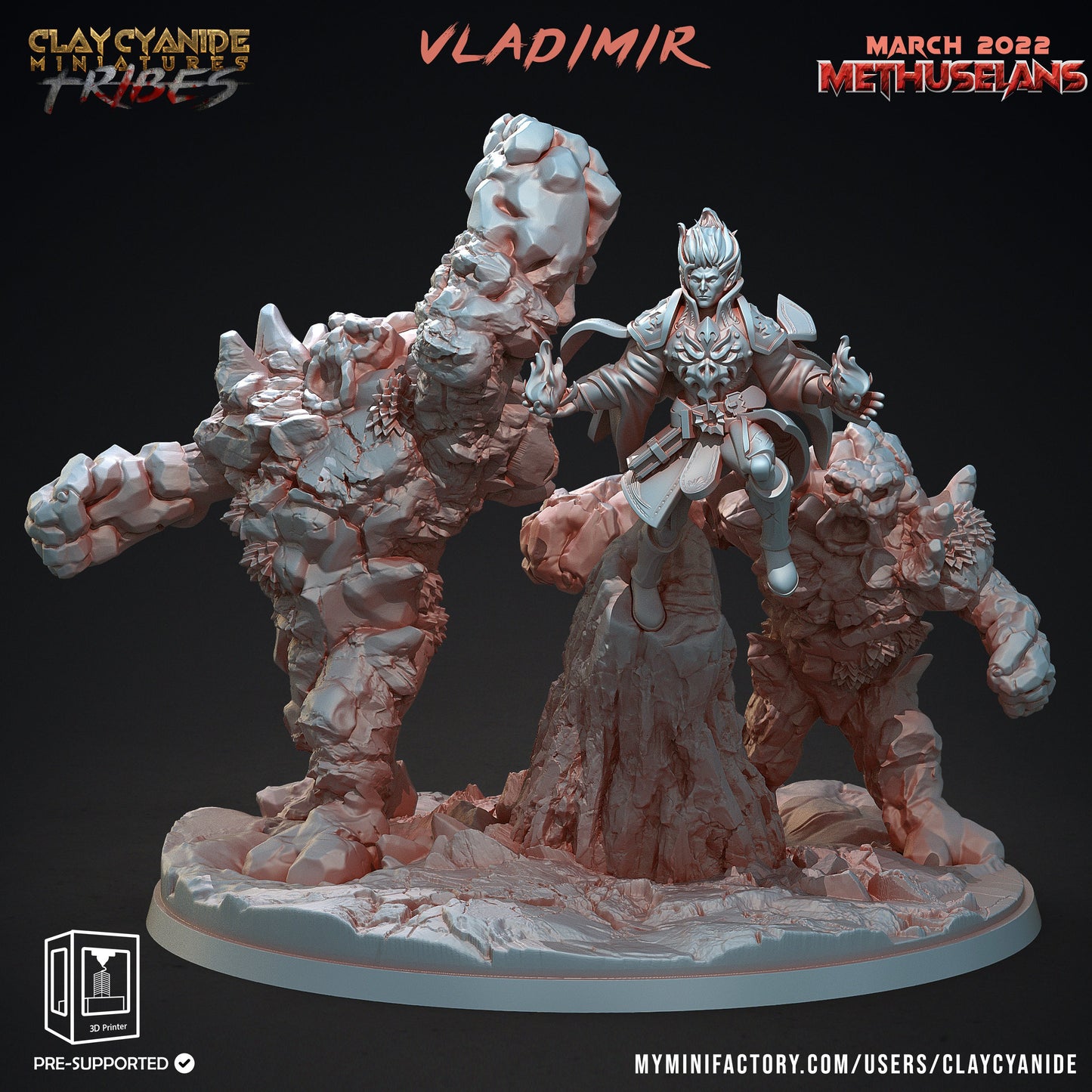 Vampire Warriors Deluxe Resin Miniature | Methuselan Factions Series RPG Tabletop | Clay Cyanide Miniatures