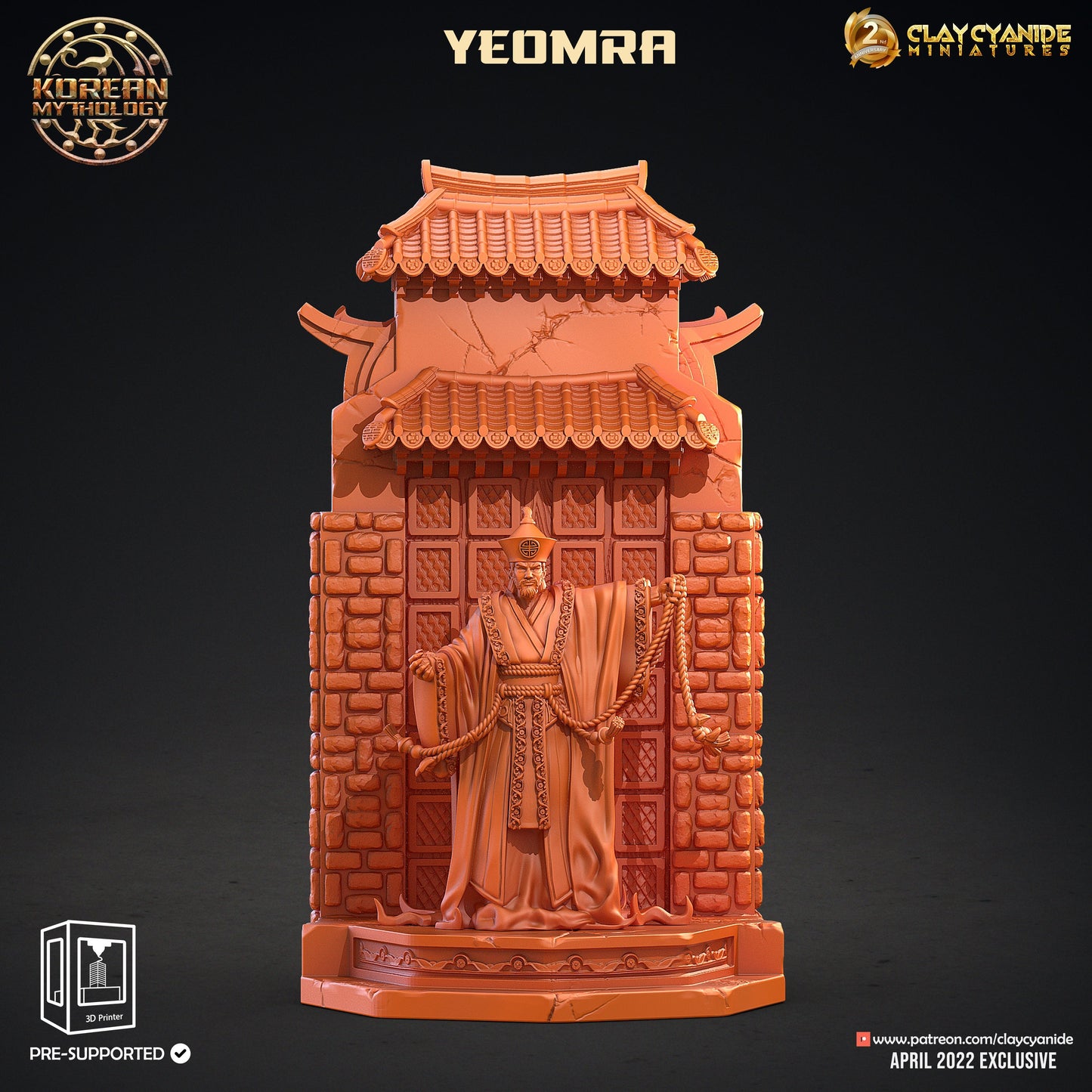 Yeomra Korean God of the Dead Resin Miniature | Korean Mythology Series RPG Tabletop Miniatures | Clay Cyanide Miniatures