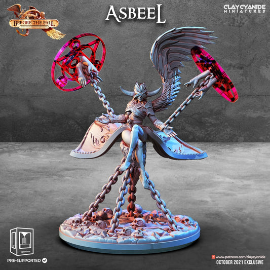 Asbeel Fallen angel of Ruin Resin Miniature | Before the Fall Series RPG Tabletop Miniatures | Clay Cyanide Miniatures