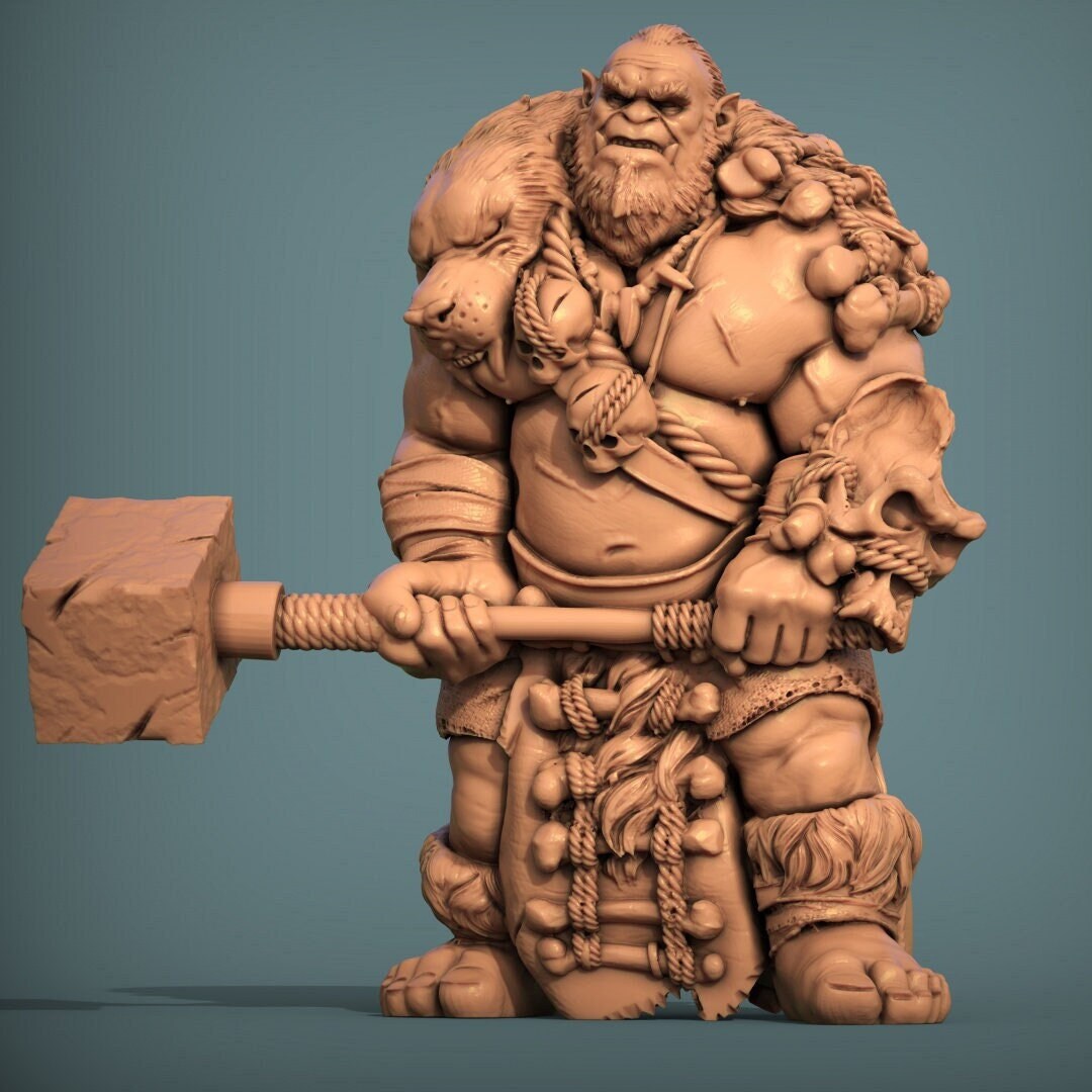 Orc Brute Tabletop RPG Miniature | Print My Minis | Orcs