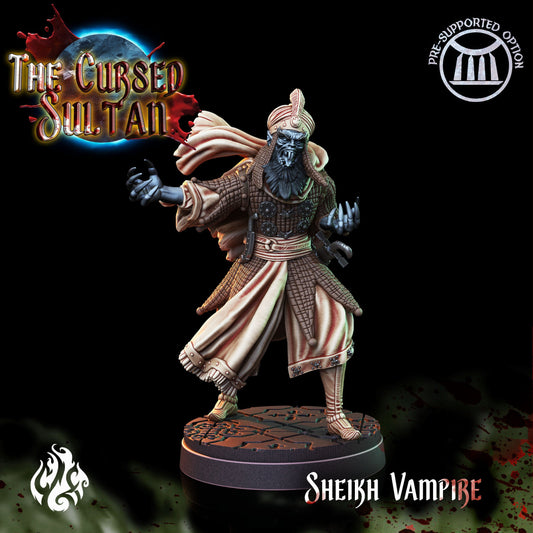 Vampire Sheikh Tabletop RPG Miniature | Cursed Sultan Collection | Crippled God Foundry