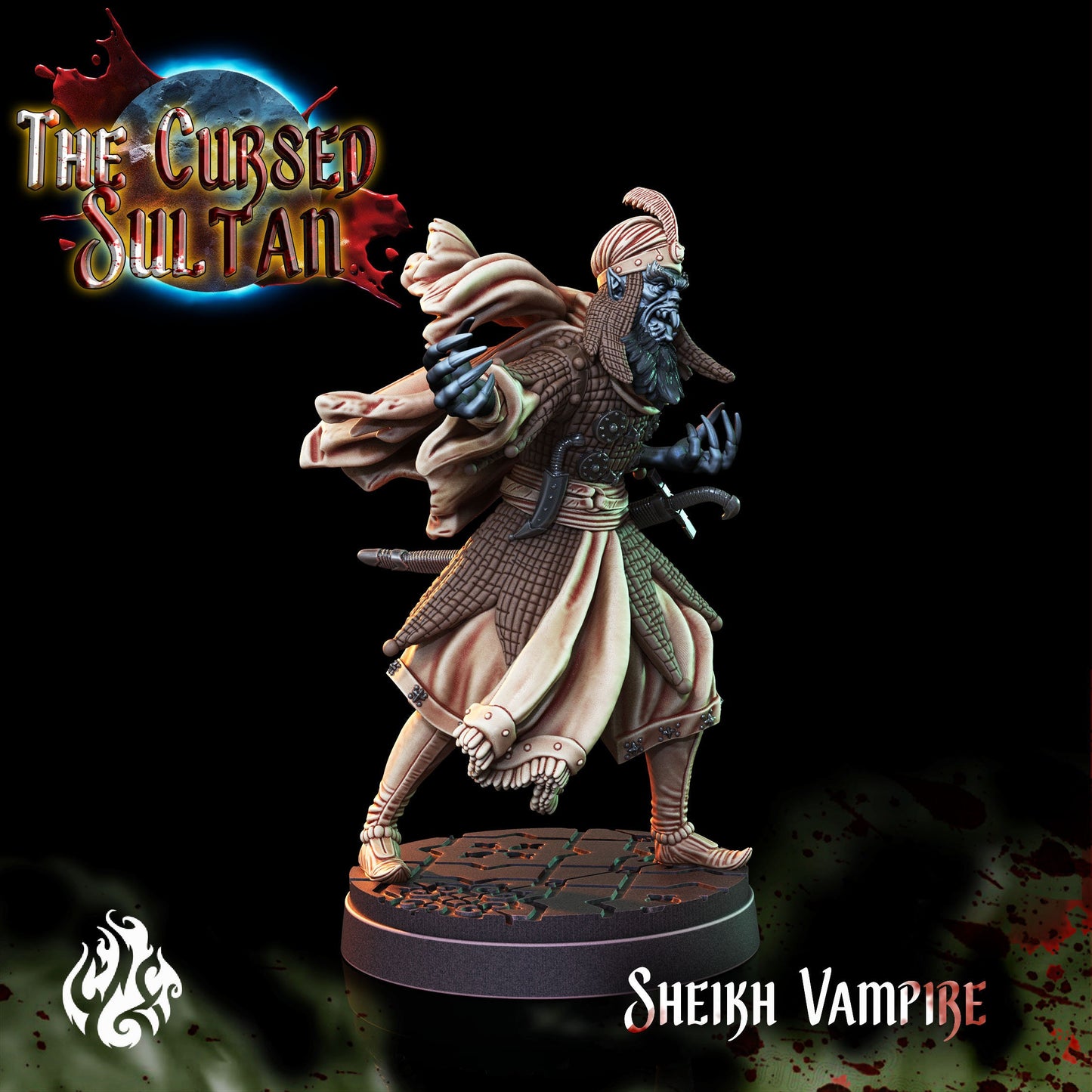 Vampire Sheikh Tabletop RPG Miniature | Cursed Sultan Collection | Crippled God Foundry