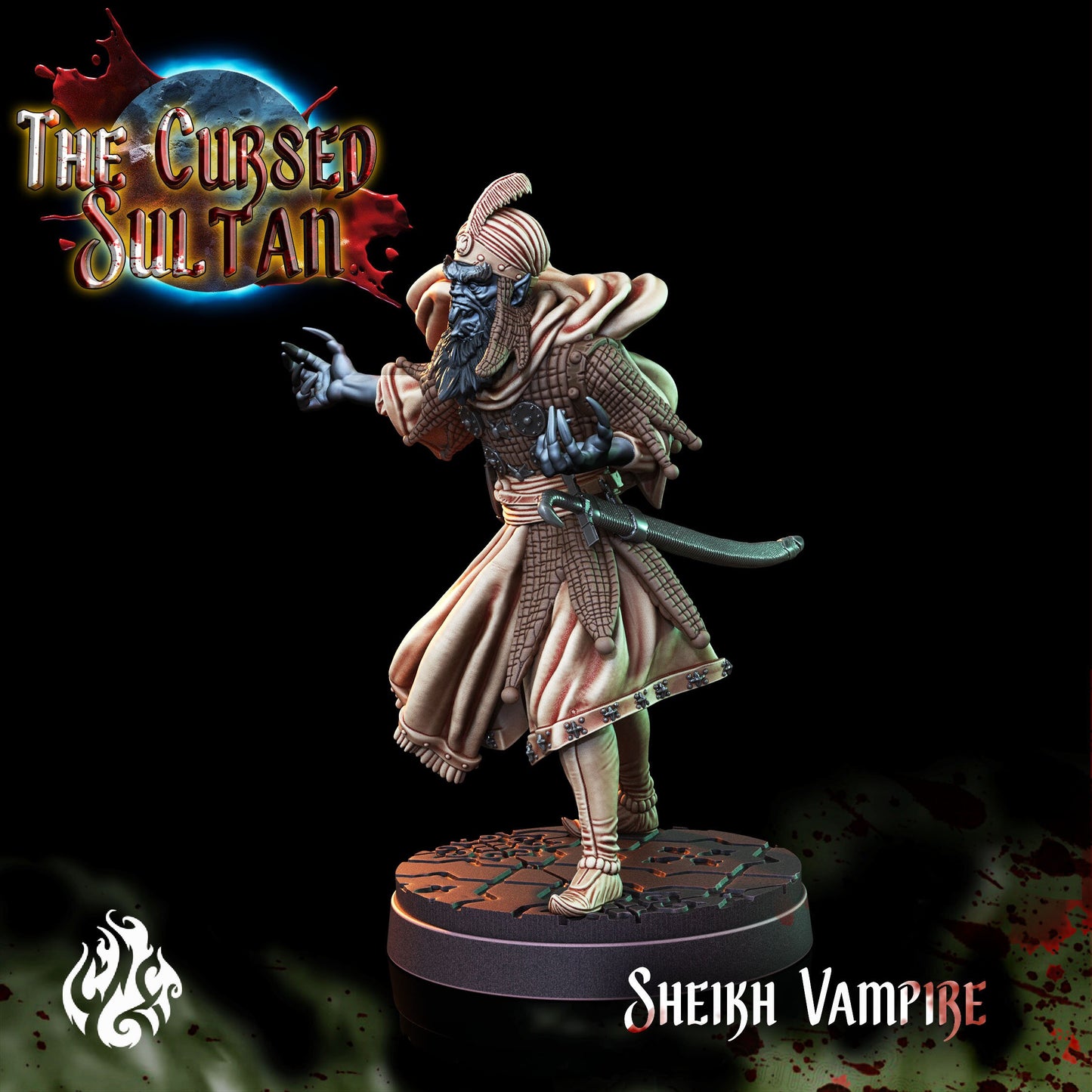 Vampire Sheikh Tabletop RPG Miniature | Cursed Sultan Collection | Crippled God Foundry