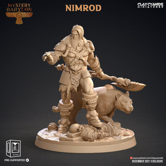 Nimrod the Hunter Resin Miniature | Mystery Babylon Series RPG Tabletop Miniatures | Clay Cyanide Miniatures