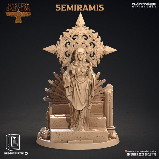 Semiramis Builder of Babylon Resin Miniature | Mystery Babylon Series RPG Tabletop Miniatures | Clay Cyanide Miniatures