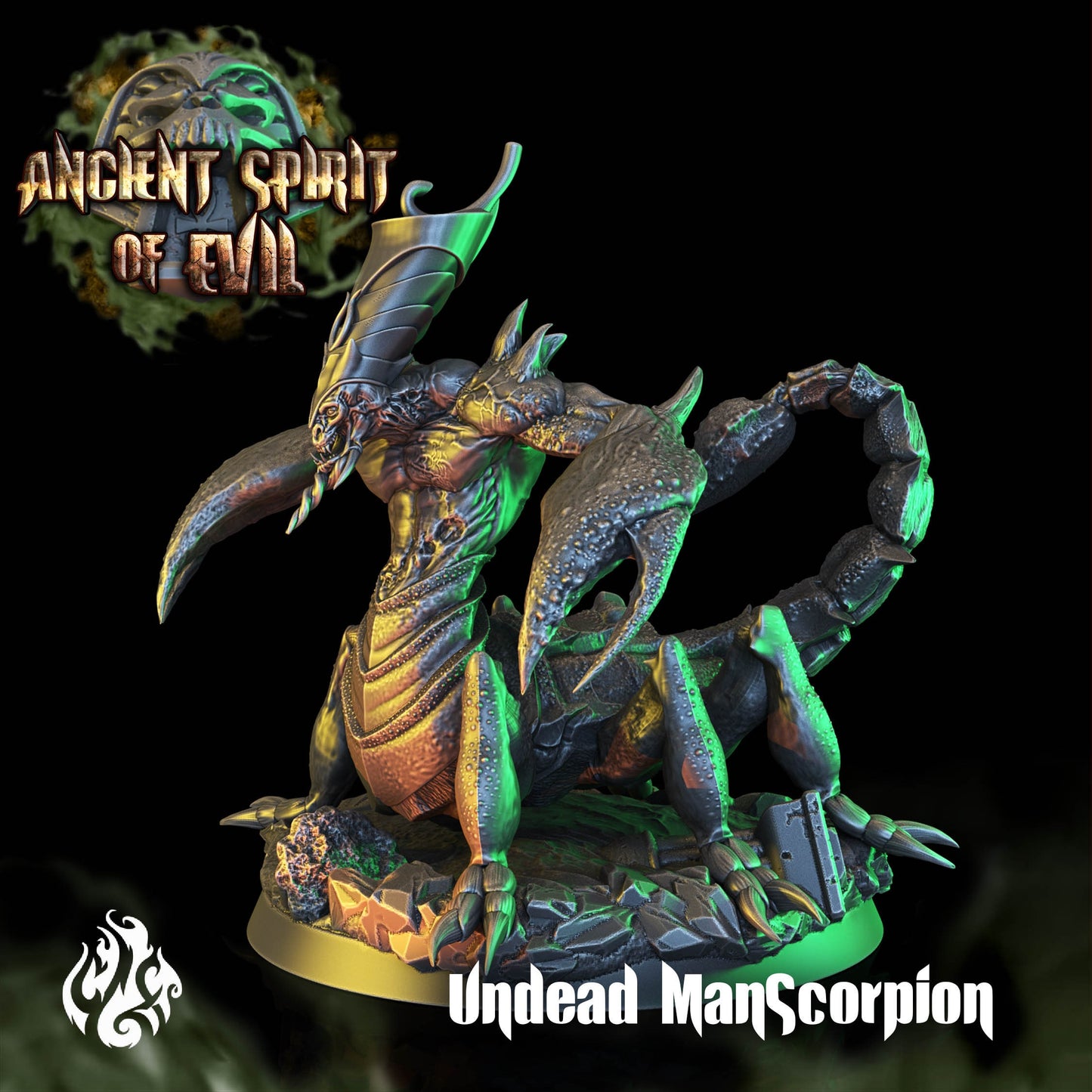 Undead Man Scorpion Tabletop RPG Miniature | Ancient Spirit of Evil Collection | Crippled God Foundry