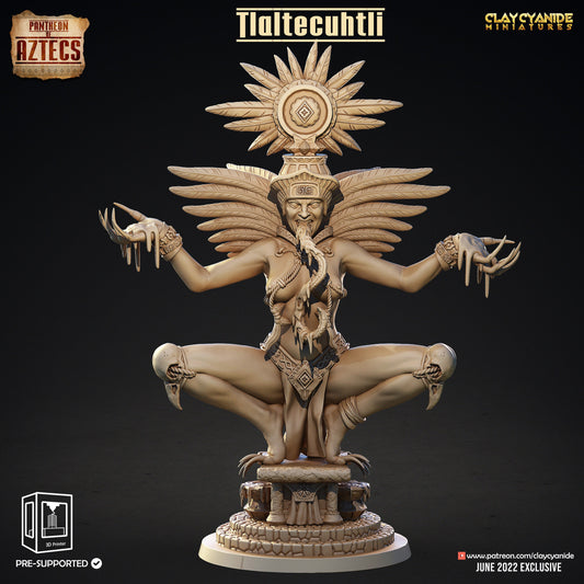 Tlaltecuhtli the Earth Monster Resin Miniature | Pantheon of Aztecs Series RPG Tabletop | Clay Cyanide Miniatures