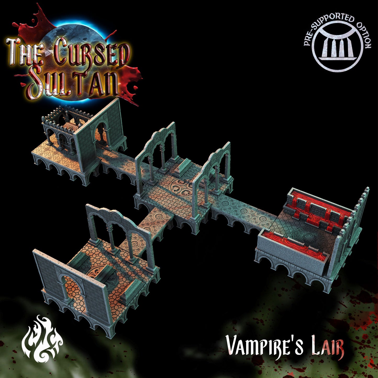 Vampire's Lair Terrain Tabletop RPG Miniature Set | Cursed Sultan Collection | Crippled God Foundry