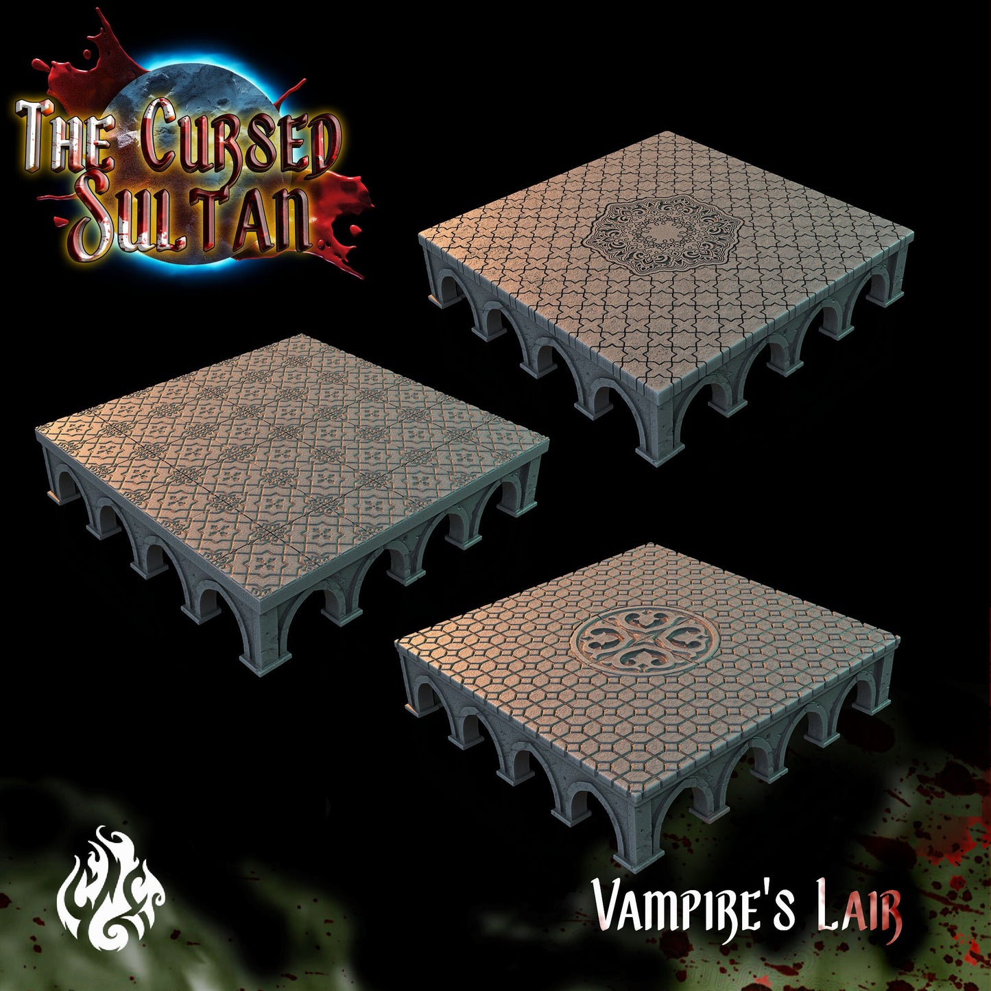 Vampire's Lair Terrain Tabletop RPG Miniature Set | Cursed Sultan Collection | Crippled God Foundry